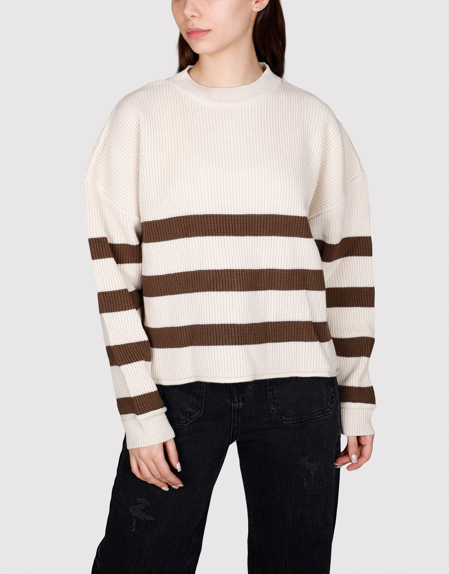 بلوز بافت جودون شیری قهوه ای