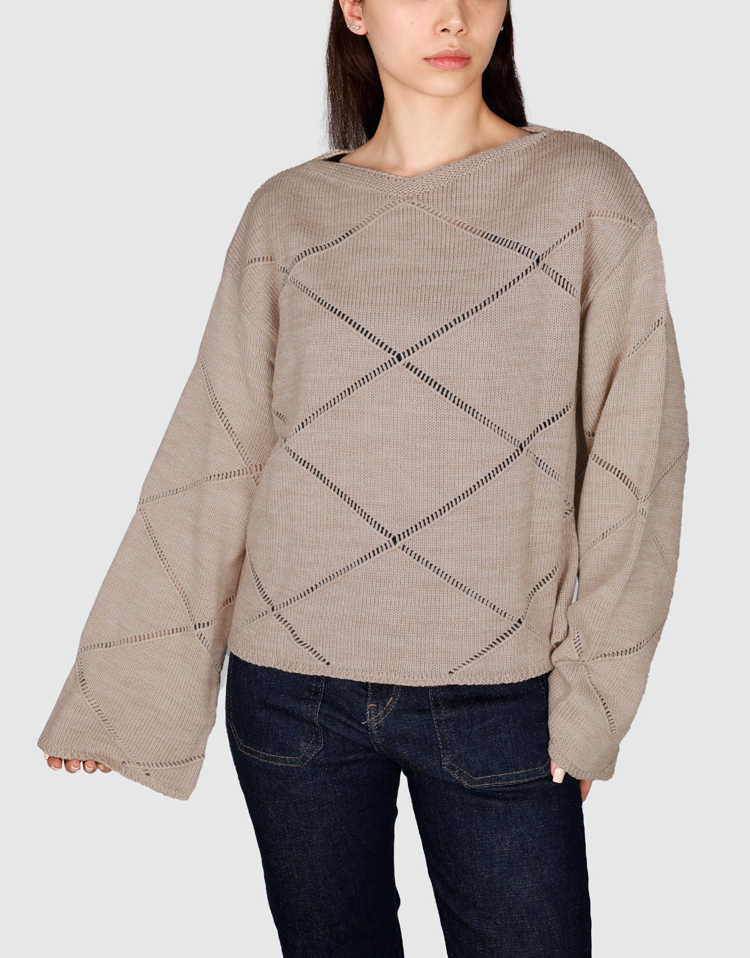 بلوز لوزی کرم