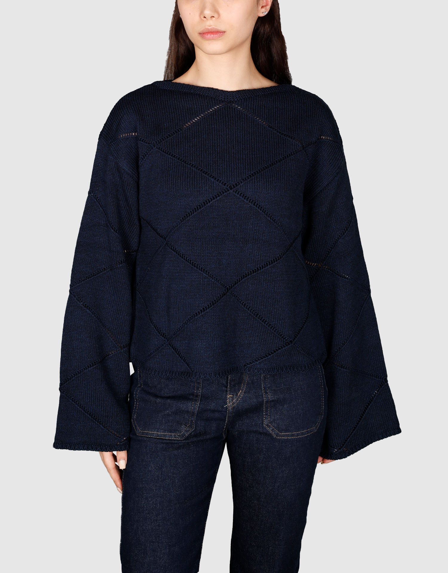 بلوز لوزی سرمه ای