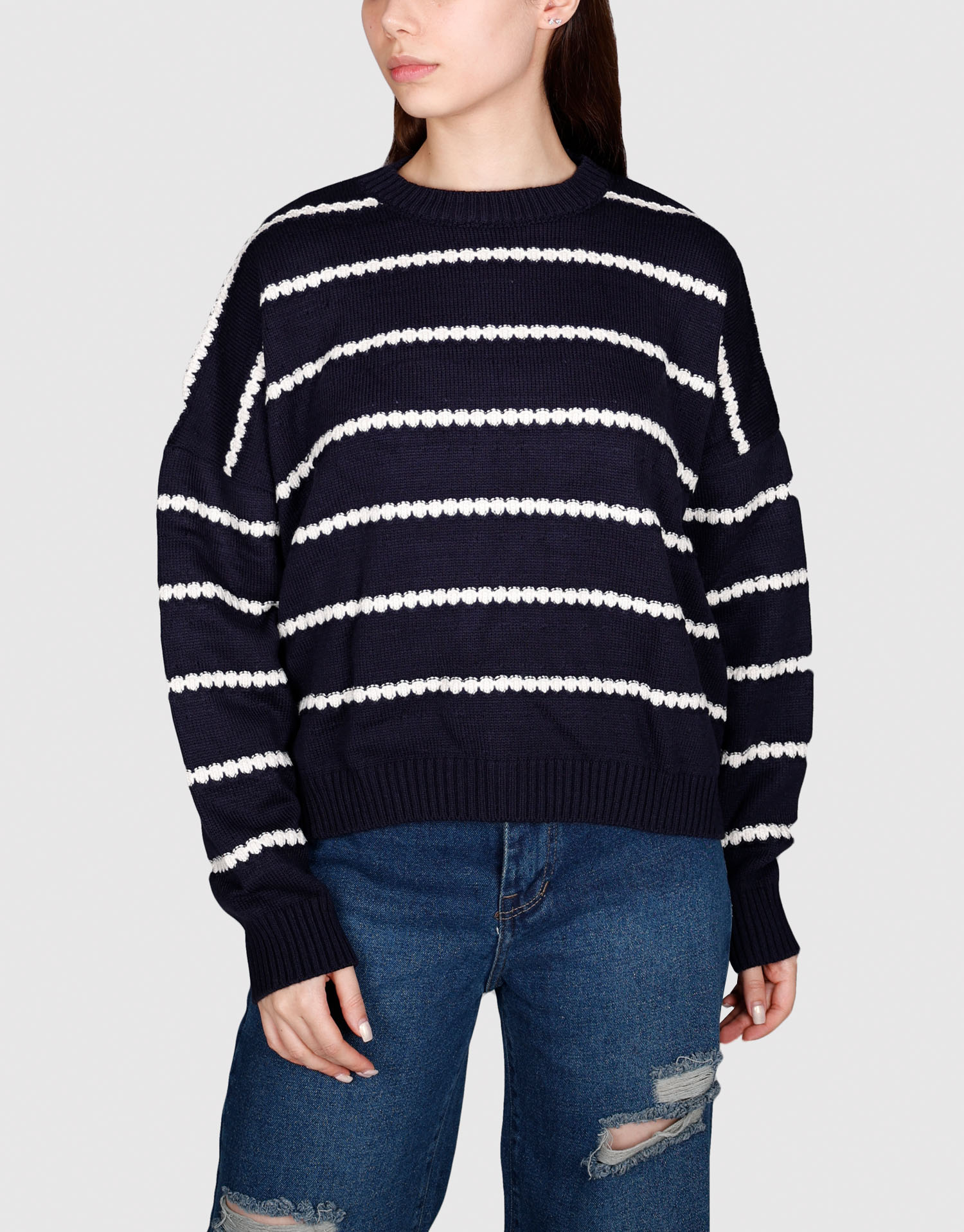 بلوز آستین بلند دالبری سرمه ای