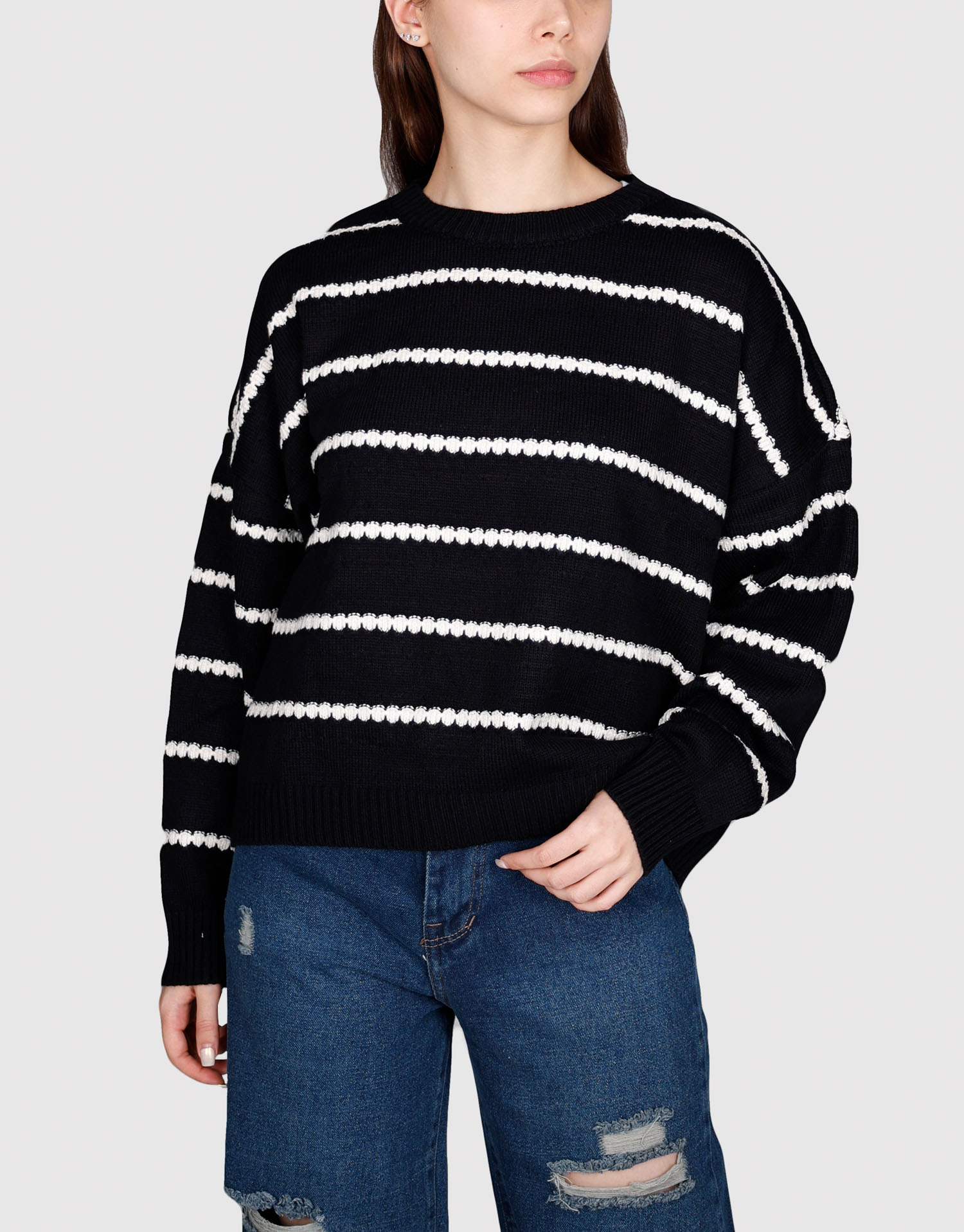 بلوز آستین بلند دالبری مشکی