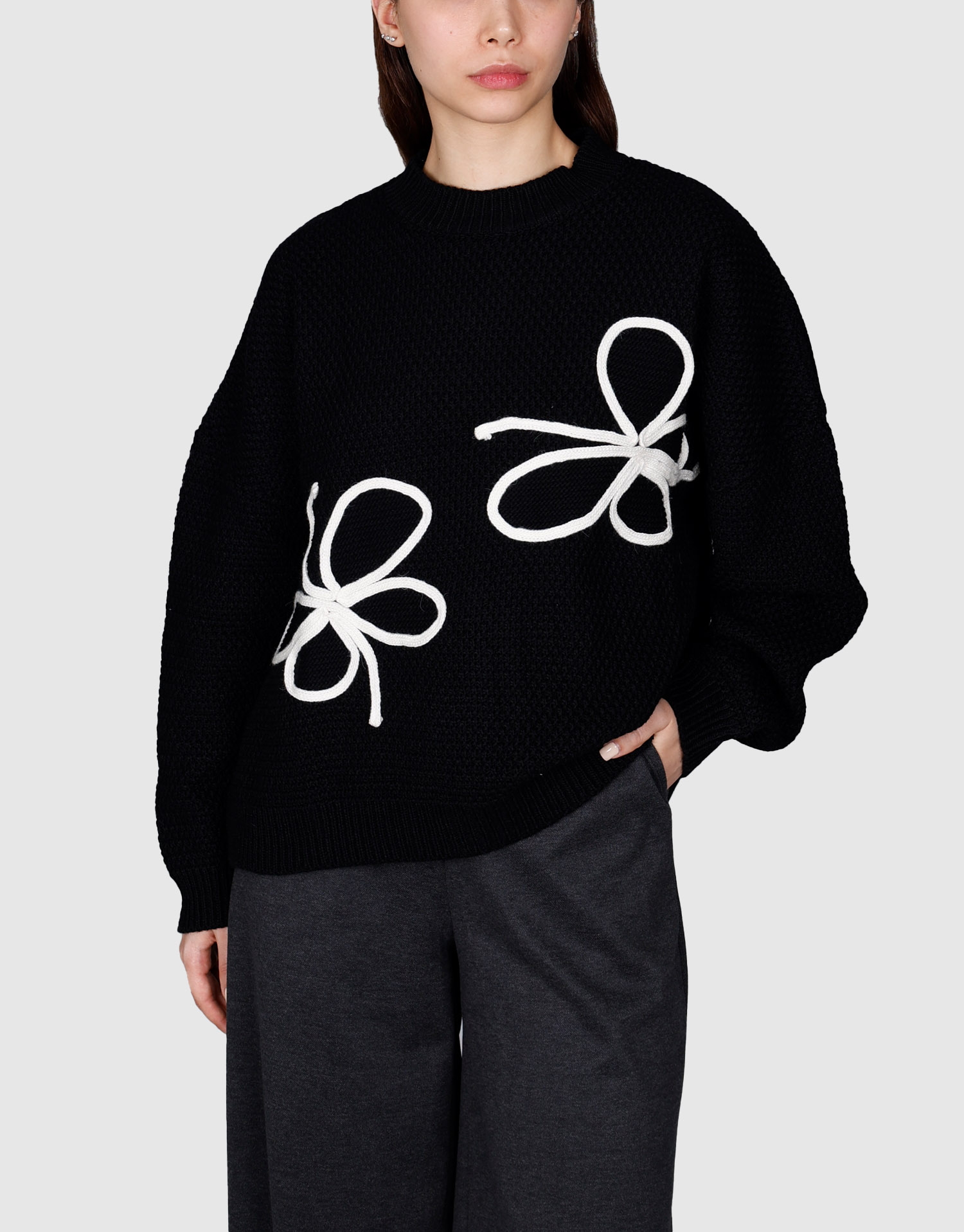 بلوز نوار دوزی گل مشکی