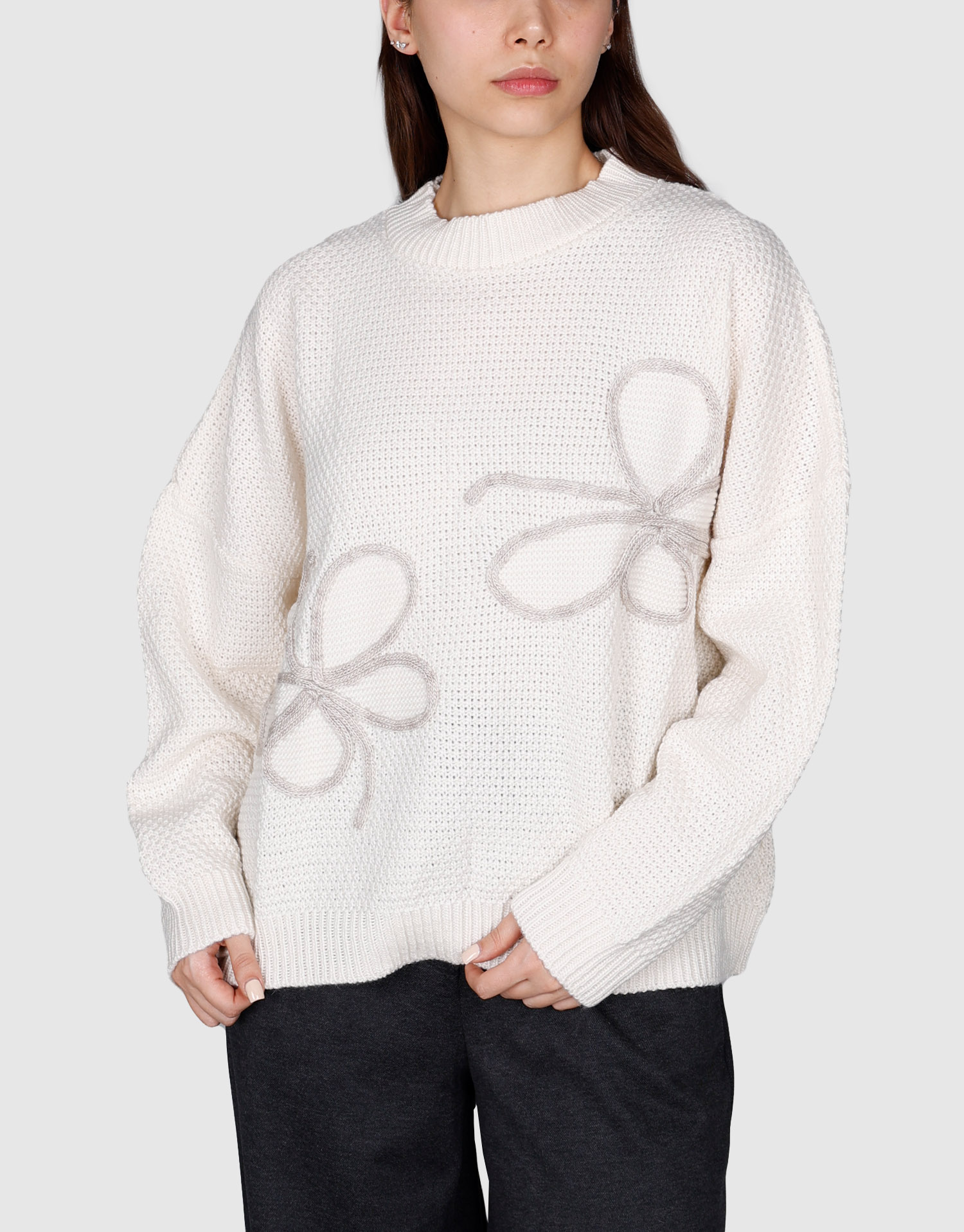 بلوز نوار دوزی گل شیری