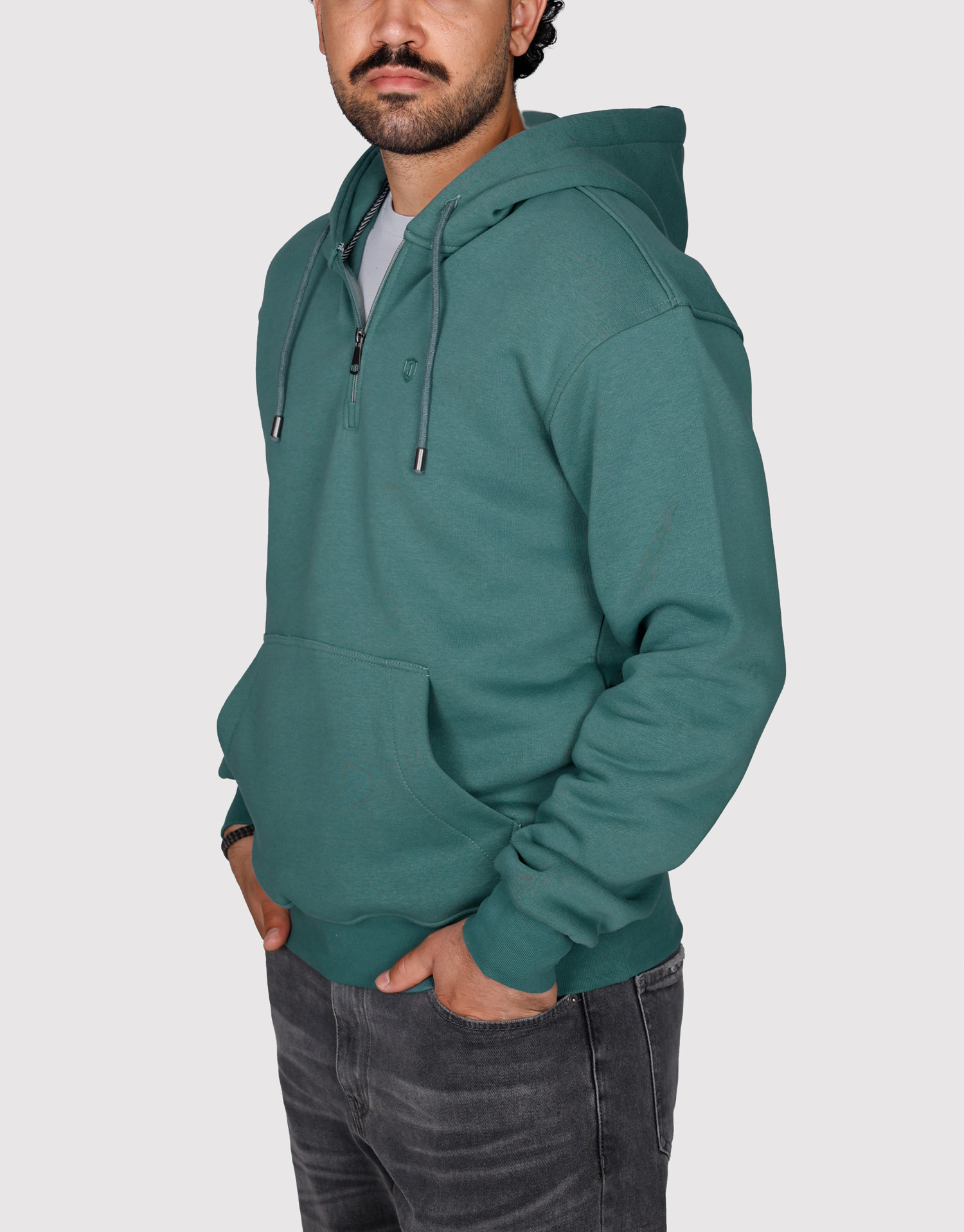 هودی نیم زیپ چاپ ژلاتینی