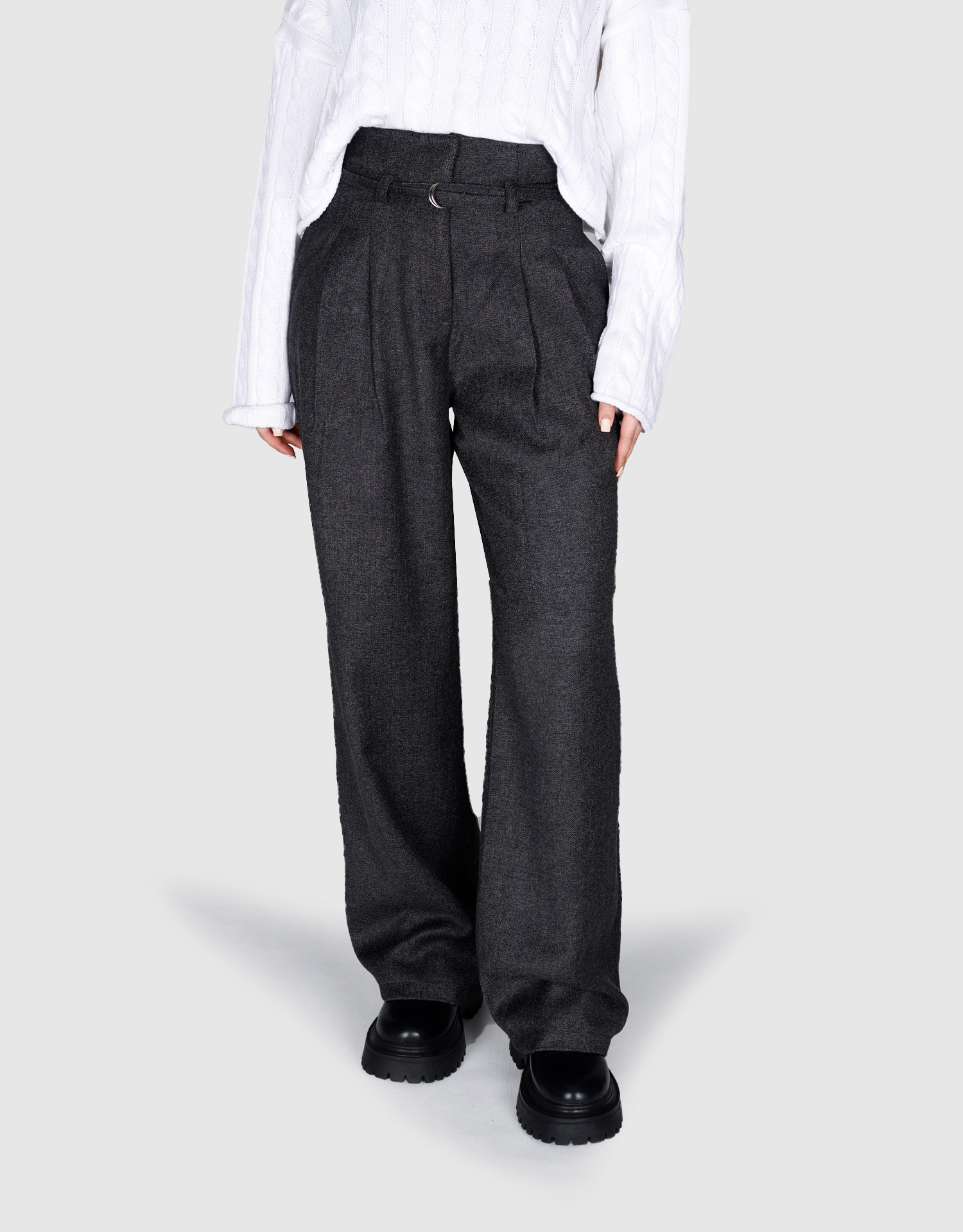 شلوار دو پیلی ذغالی تیره