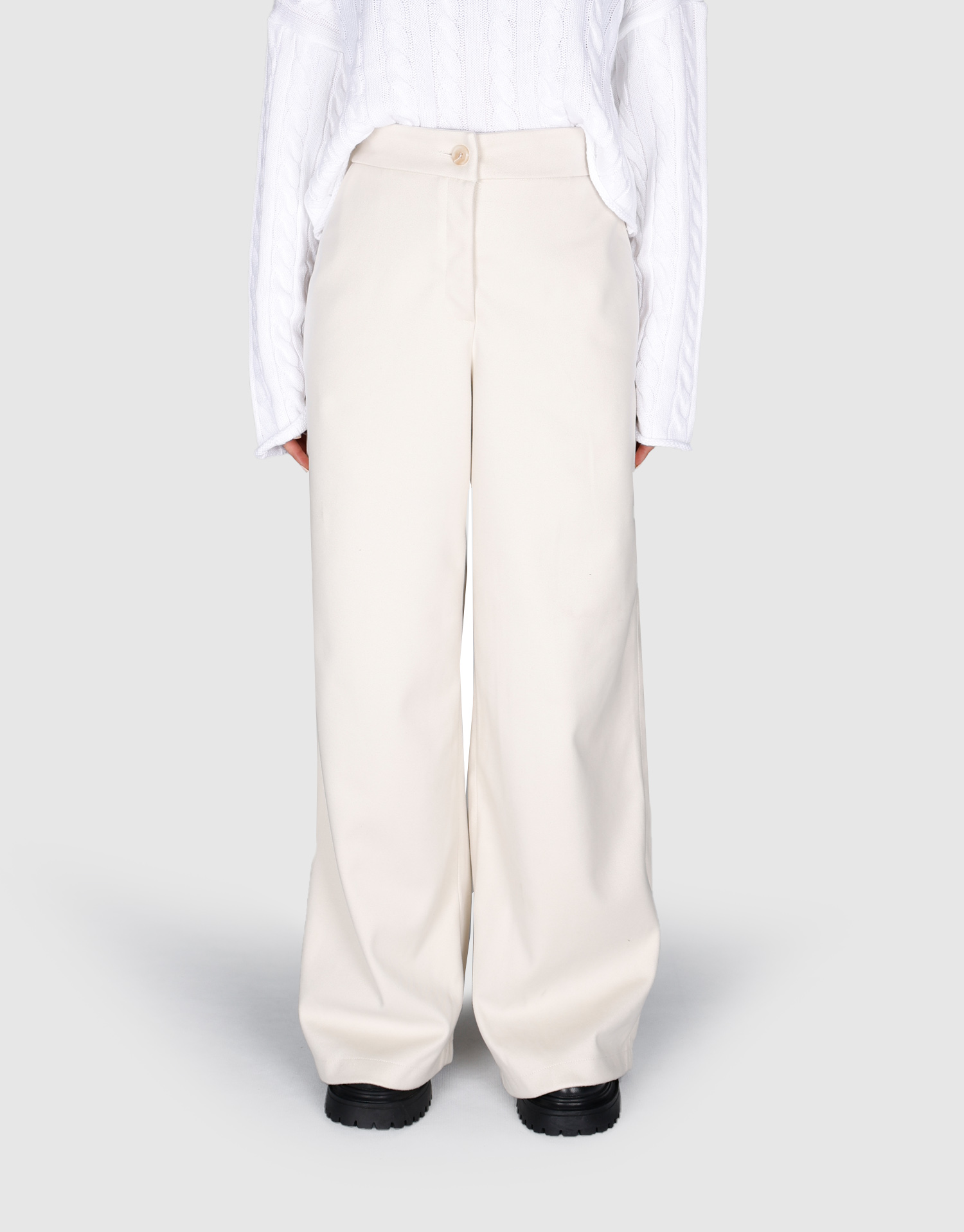 شلوار پشمی شیری