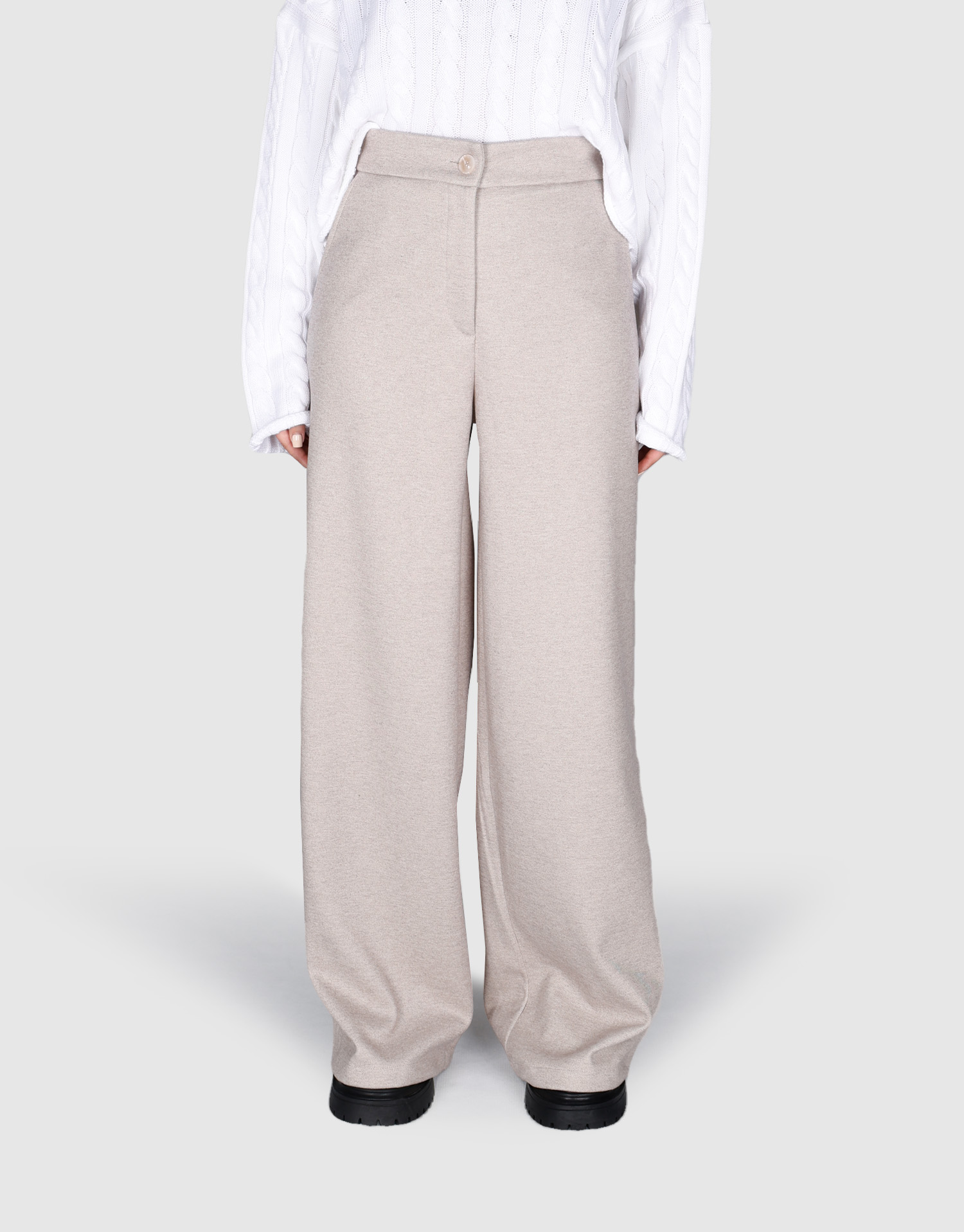 شلوار پشمی کرم