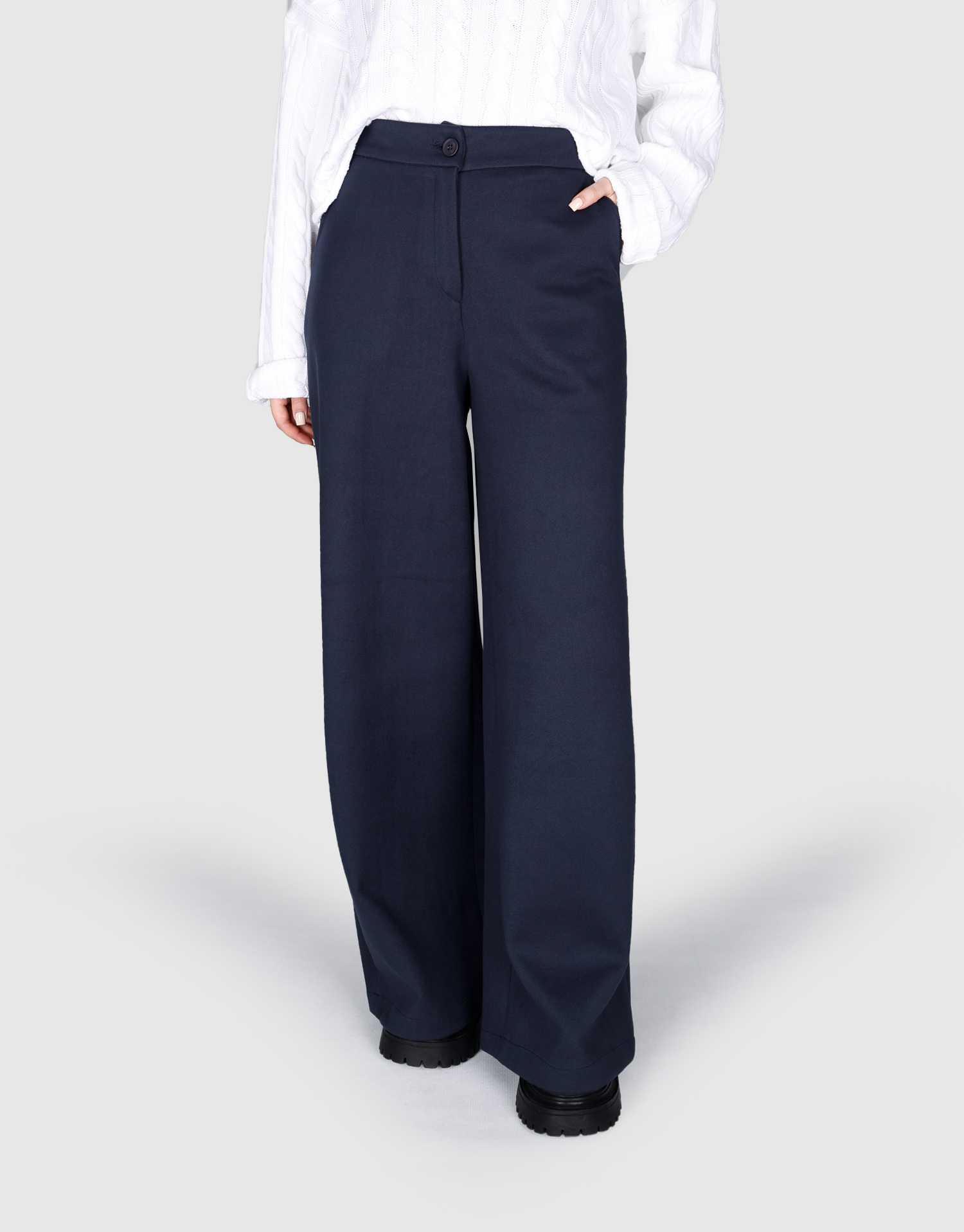 شلوار پشمی سرمه ای