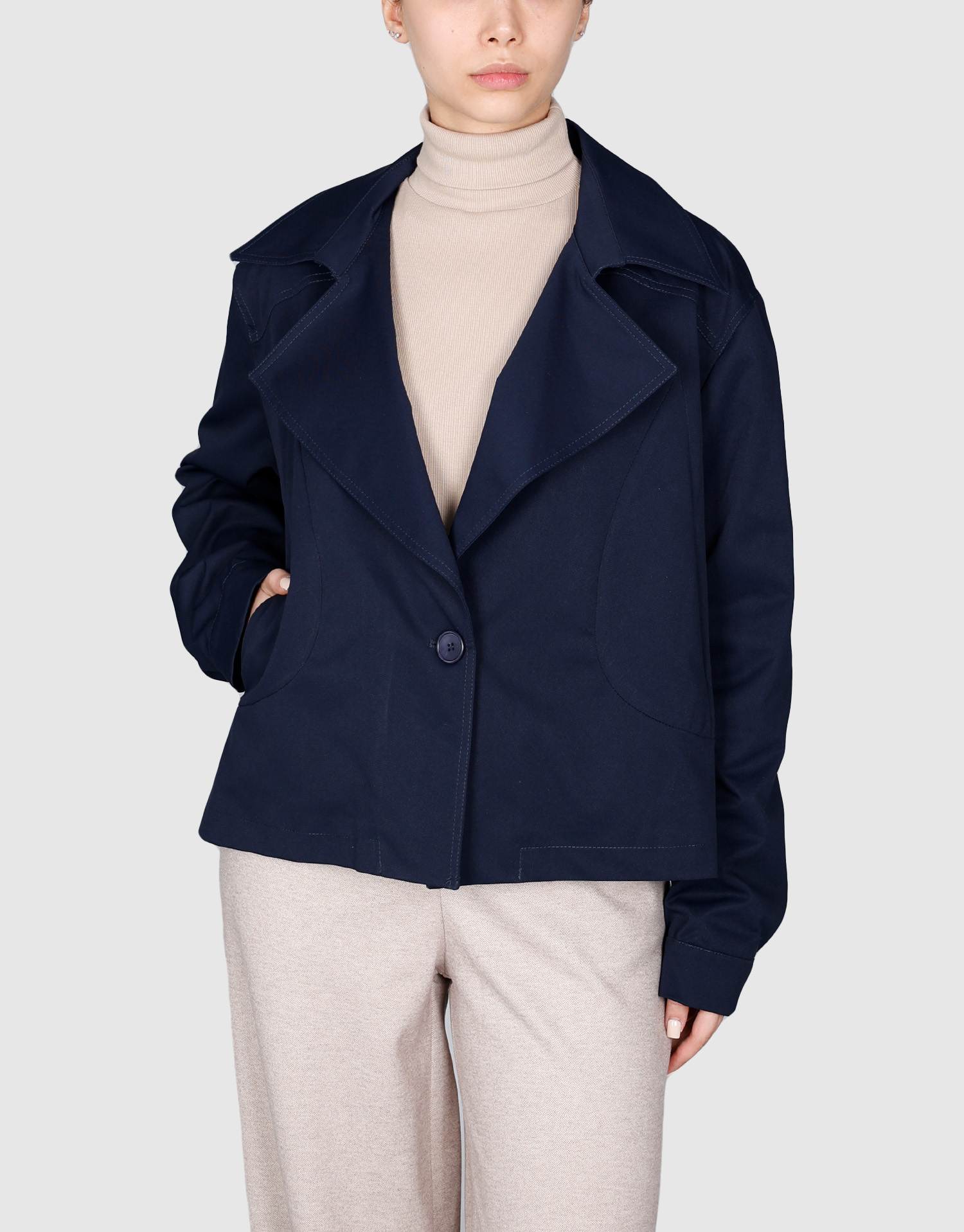 بارانی بغل تیکه سرمه ای