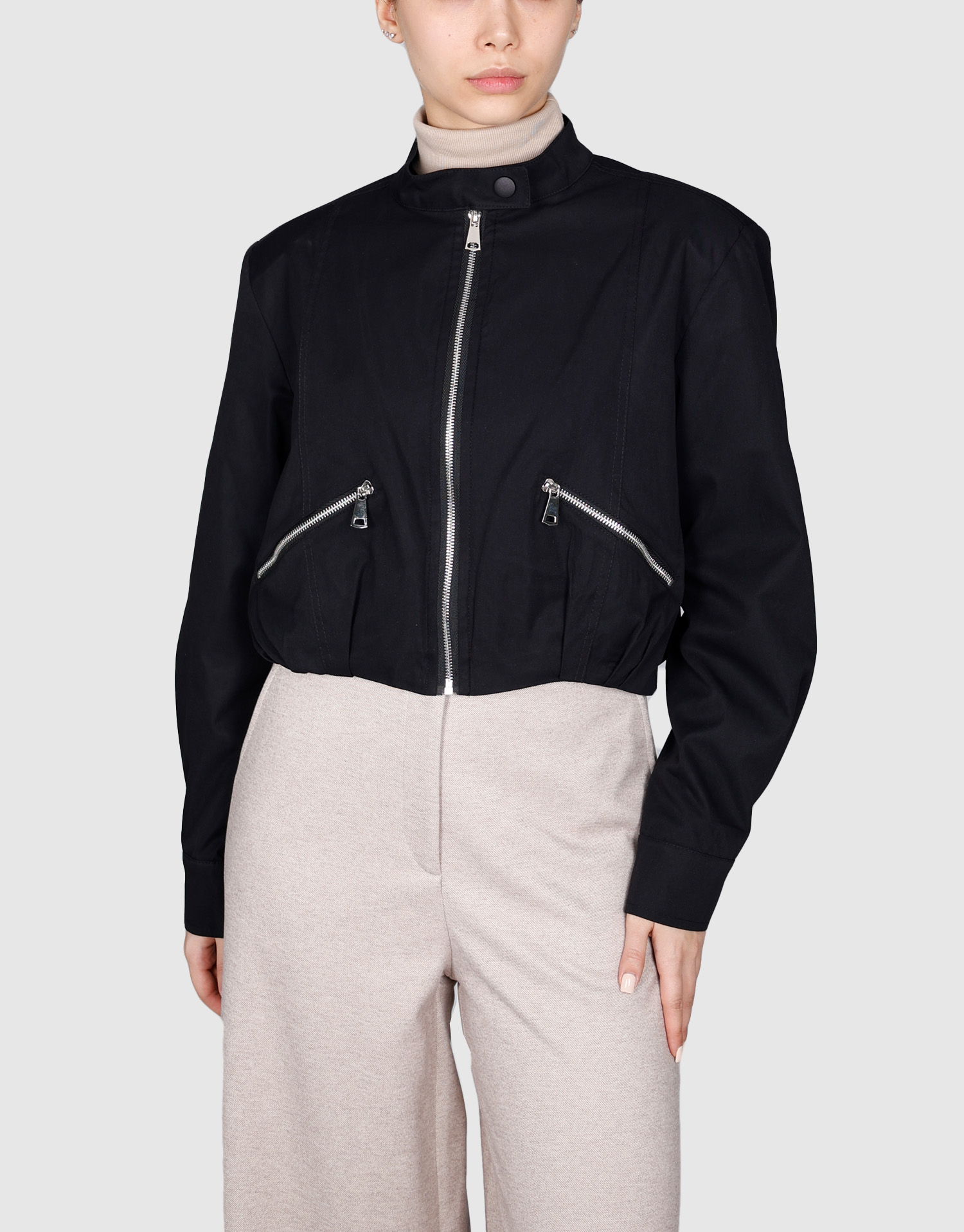 بارانی جیب زیپ مشکی