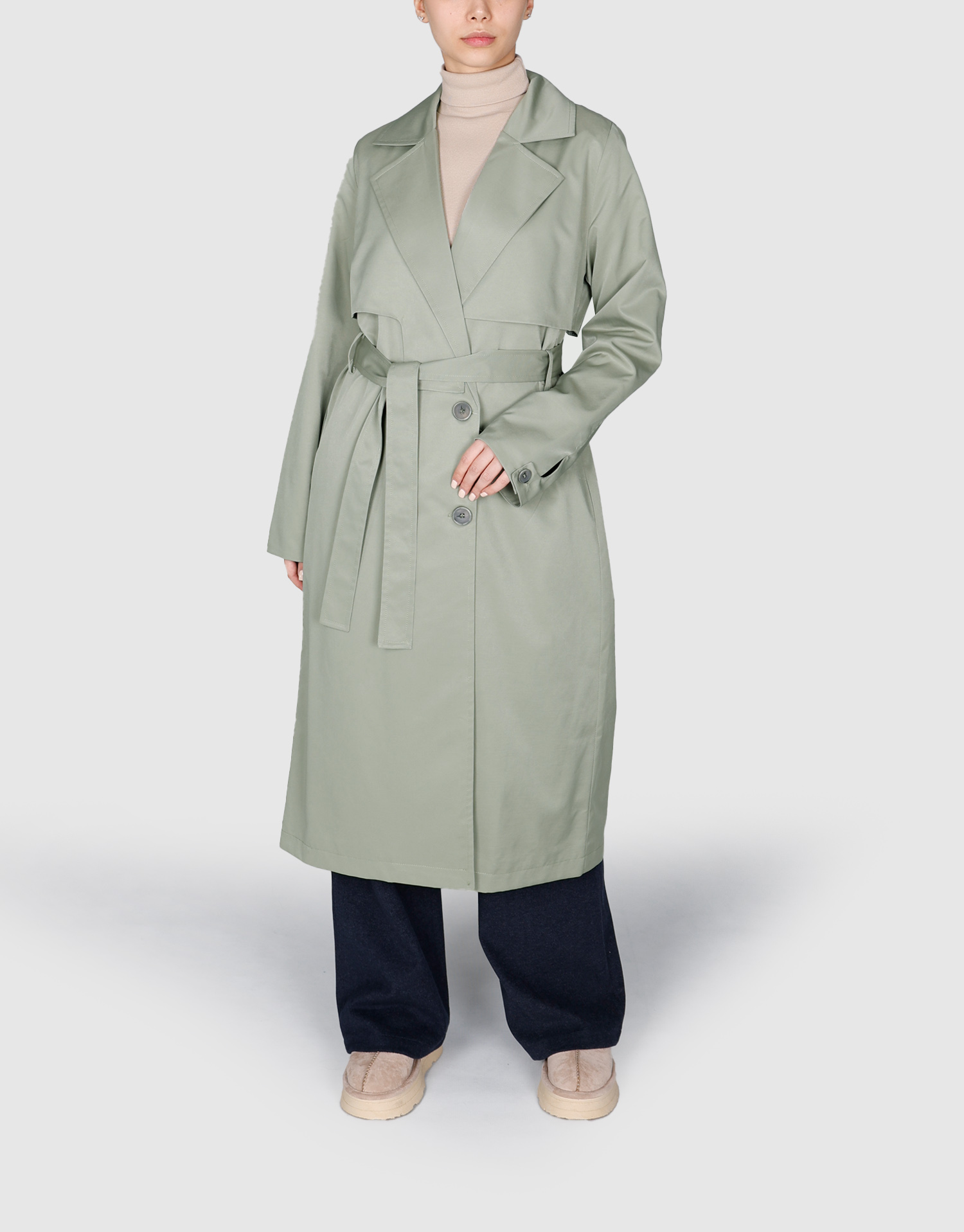 بارانی یقه انگلیسی سبز