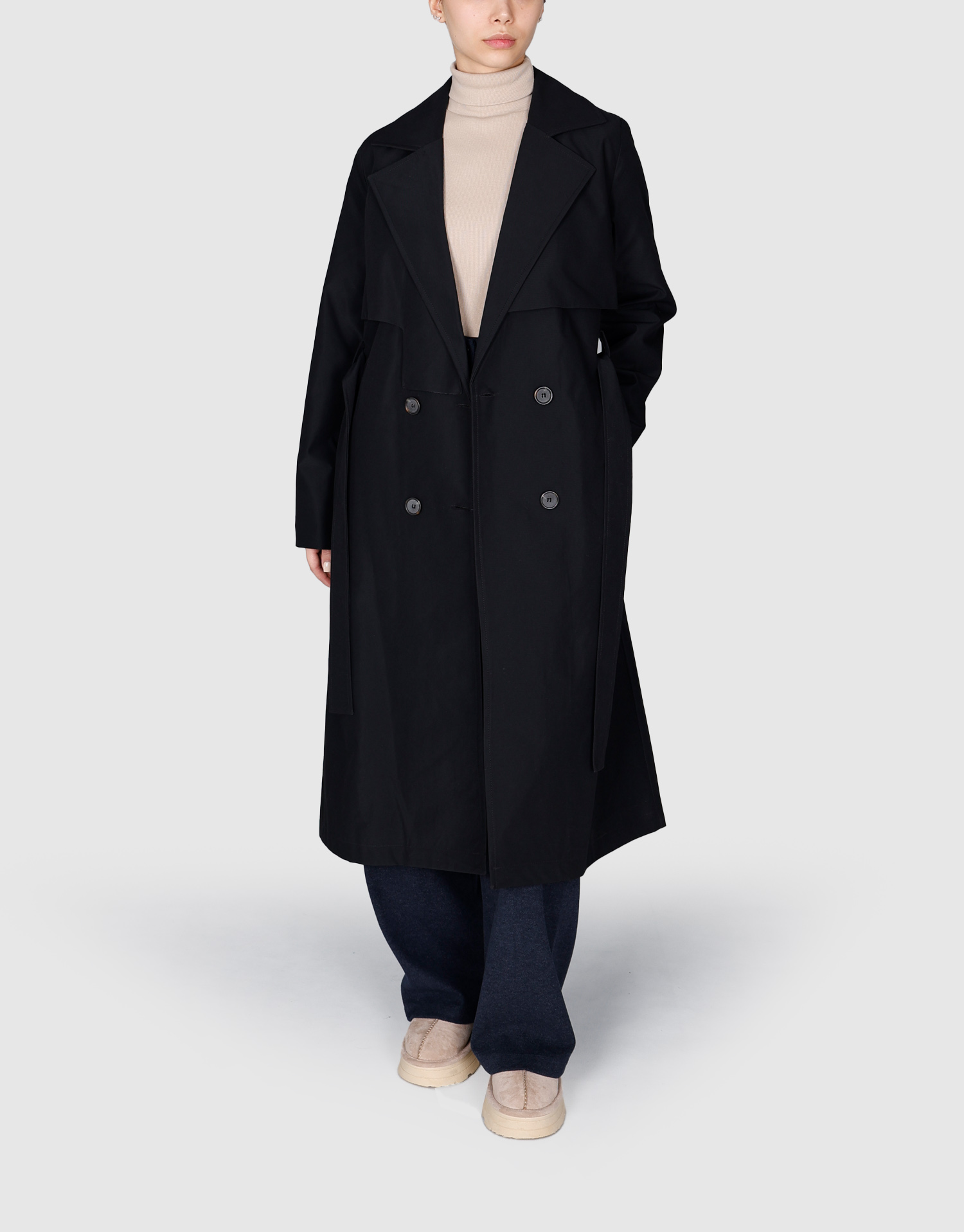 بارانی یقه انگلیسی مشکی