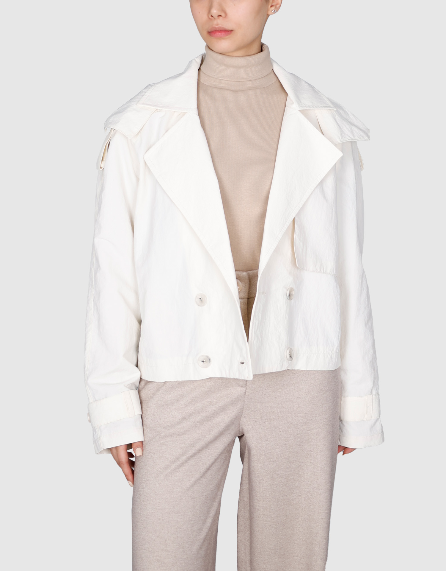 بارانی کلاهدار شیری