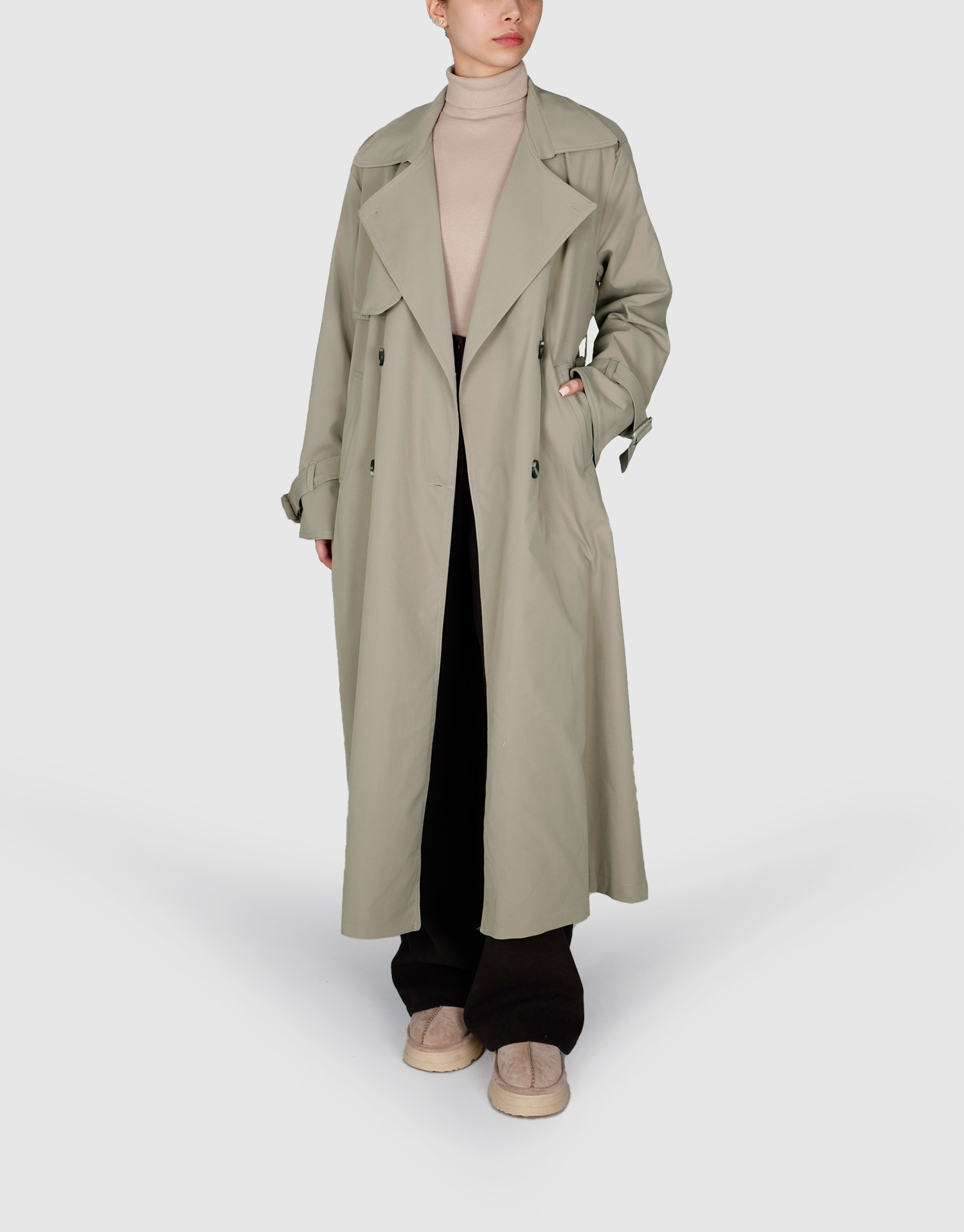 بارانی آستین پاگون بژ