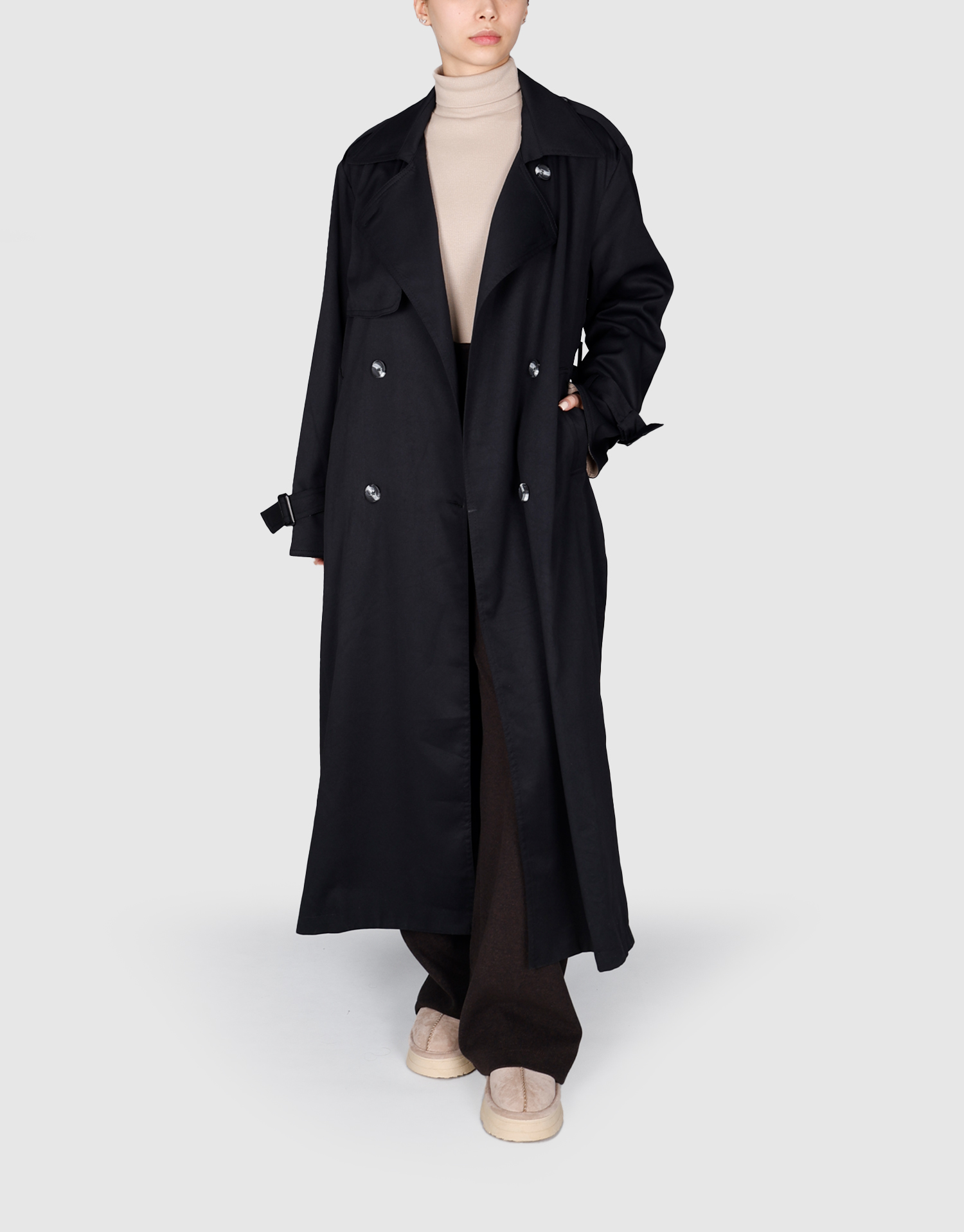 بارانی آستین پاگون مشکی