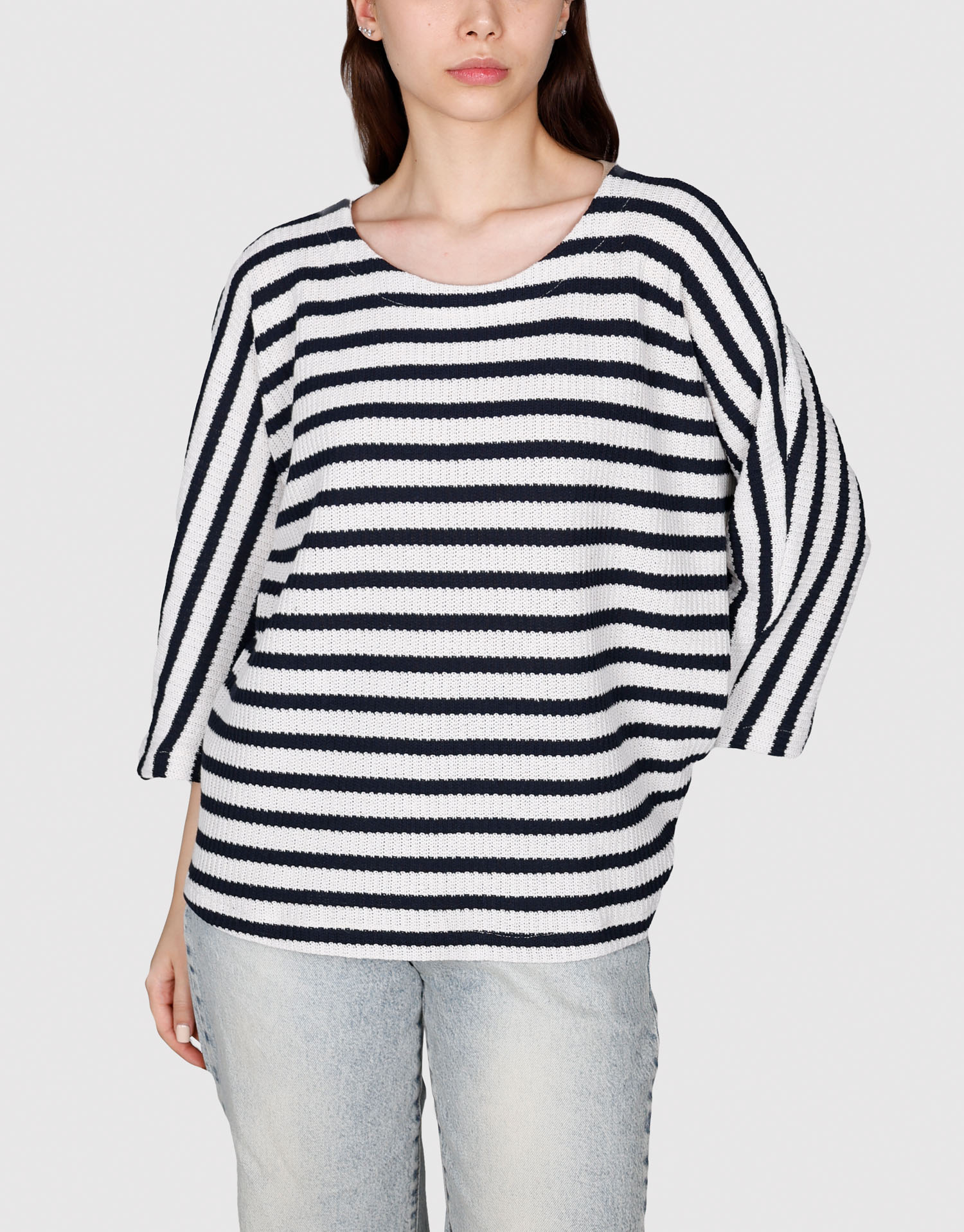 تونیک کیمونو سفید سرمه ای