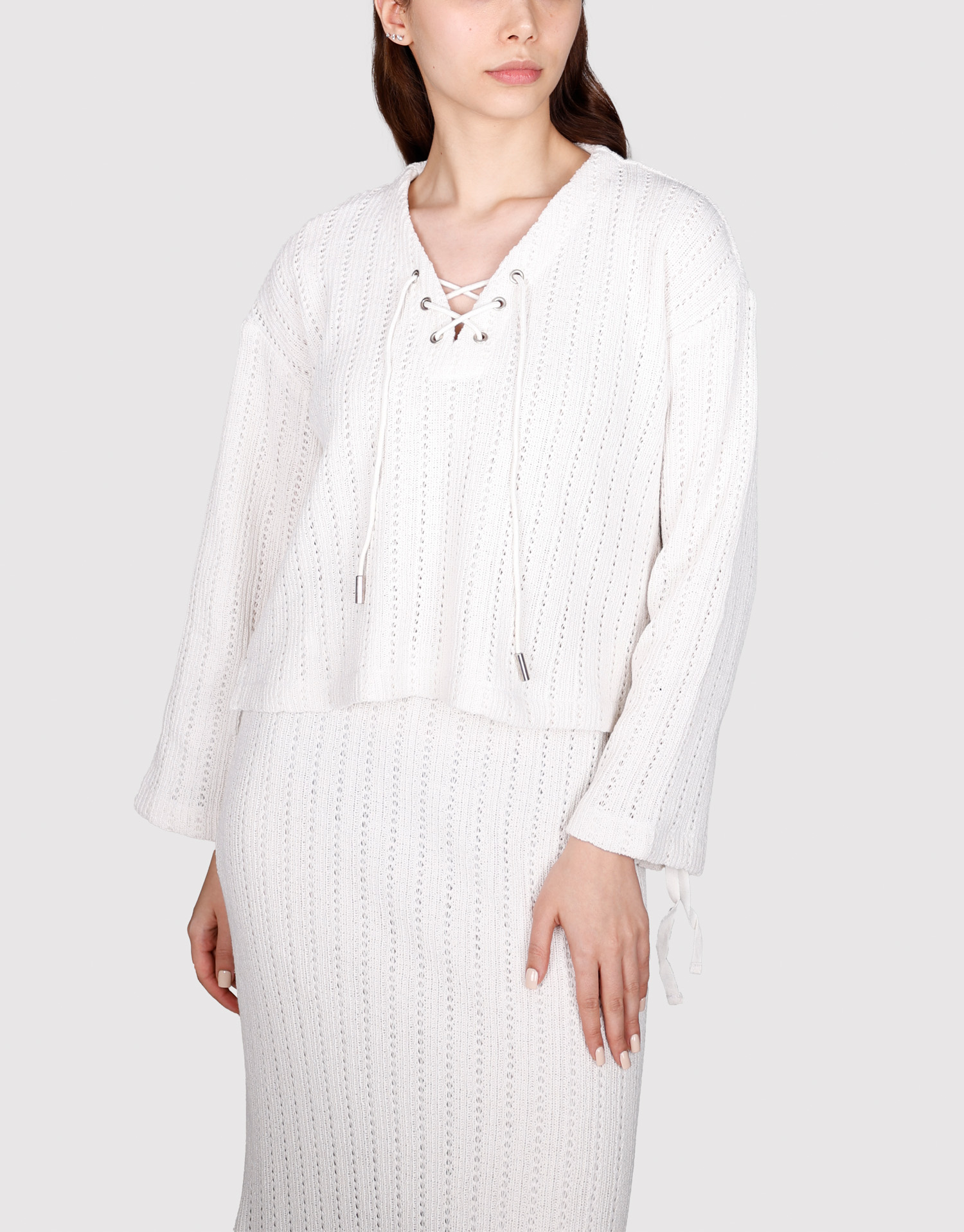 بلوز یقه بند دار سفید