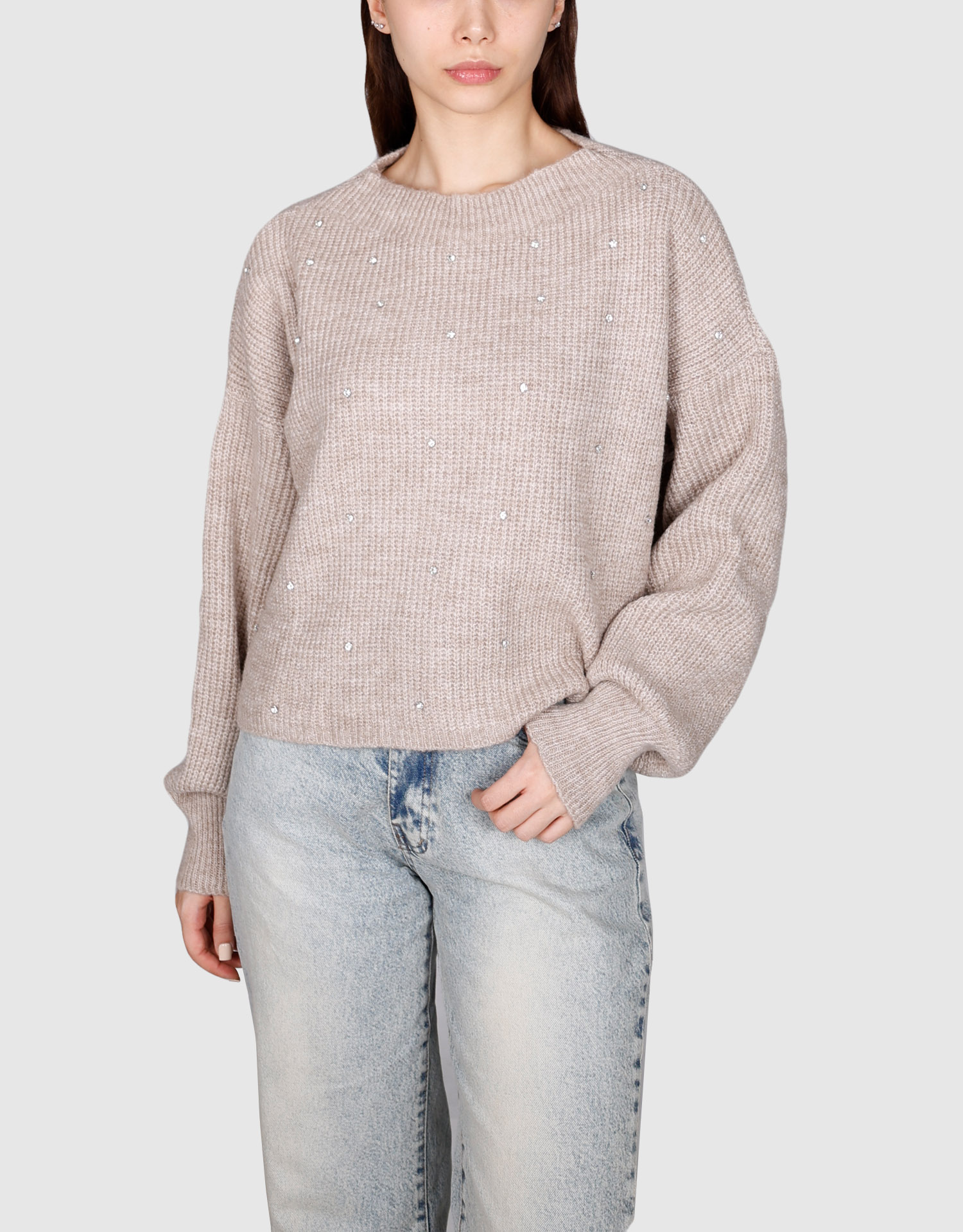 بلوز نگین دار کرم