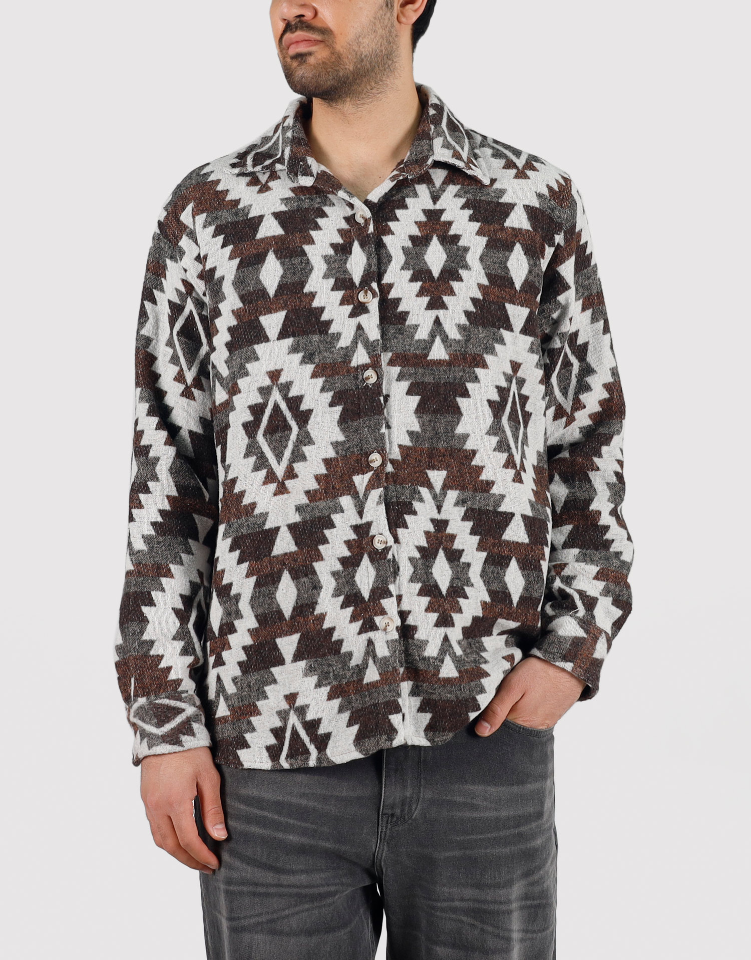 پیراهن پشمی طرح کاج مردانه