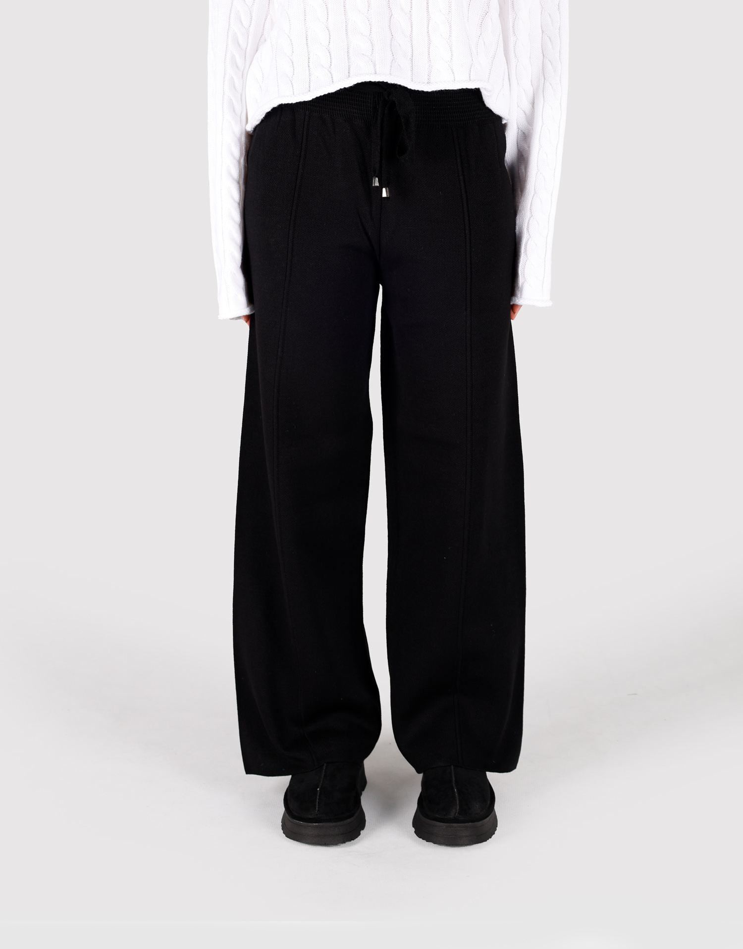 شلوار بافت جلو دوخت مشکی