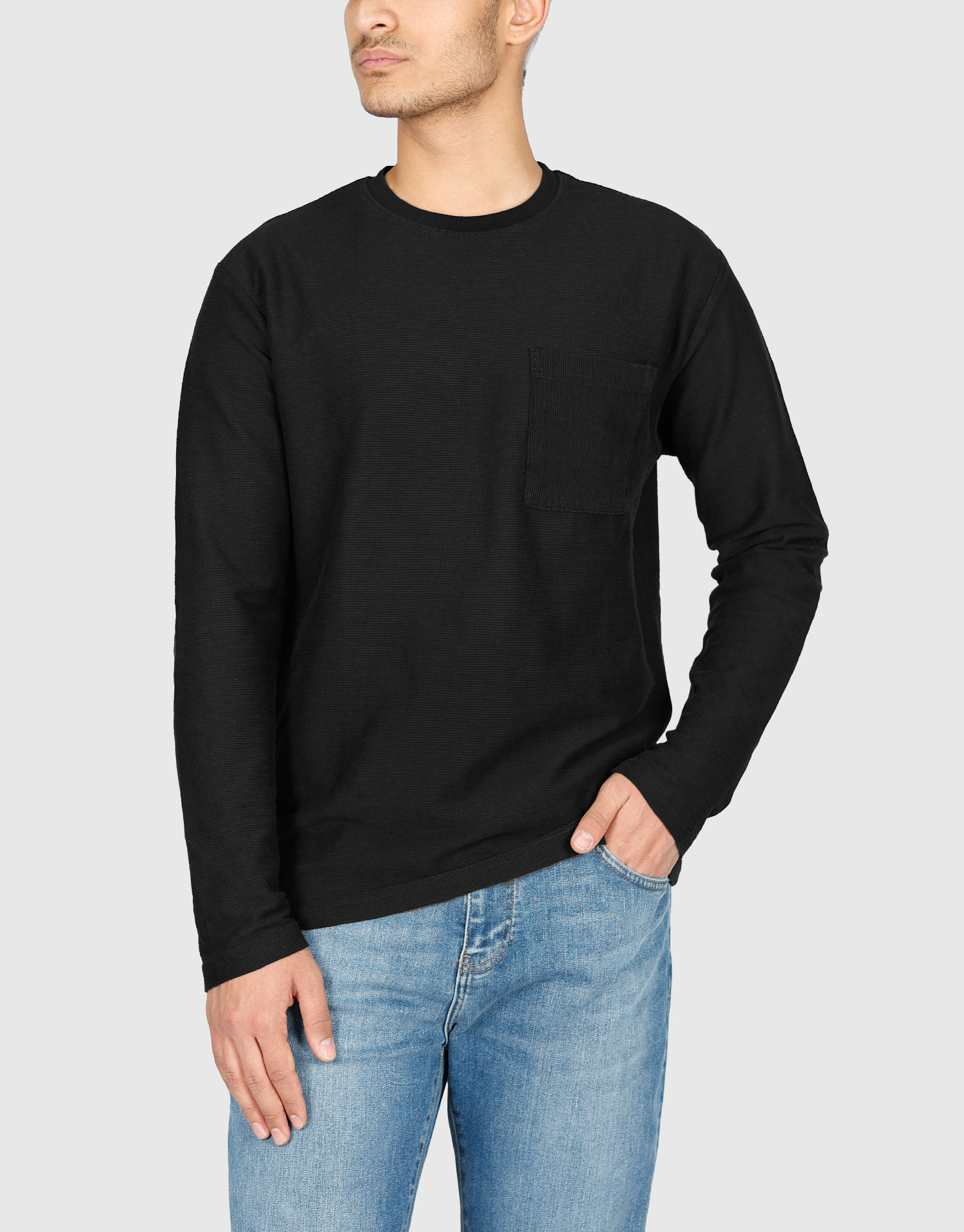 بلوز آستین بلند تک جیب مردانه