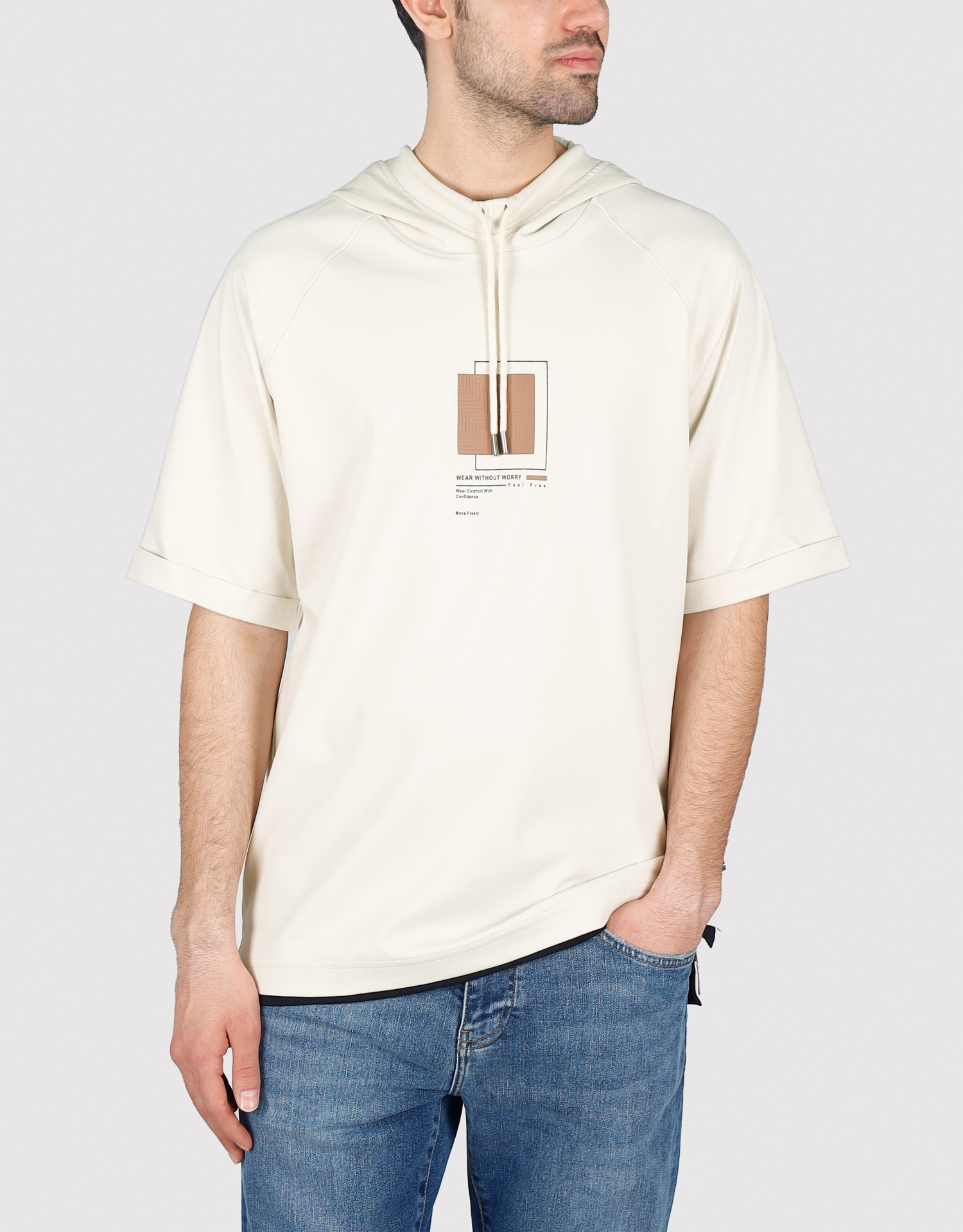 هودی آستین کوتاه چاپی