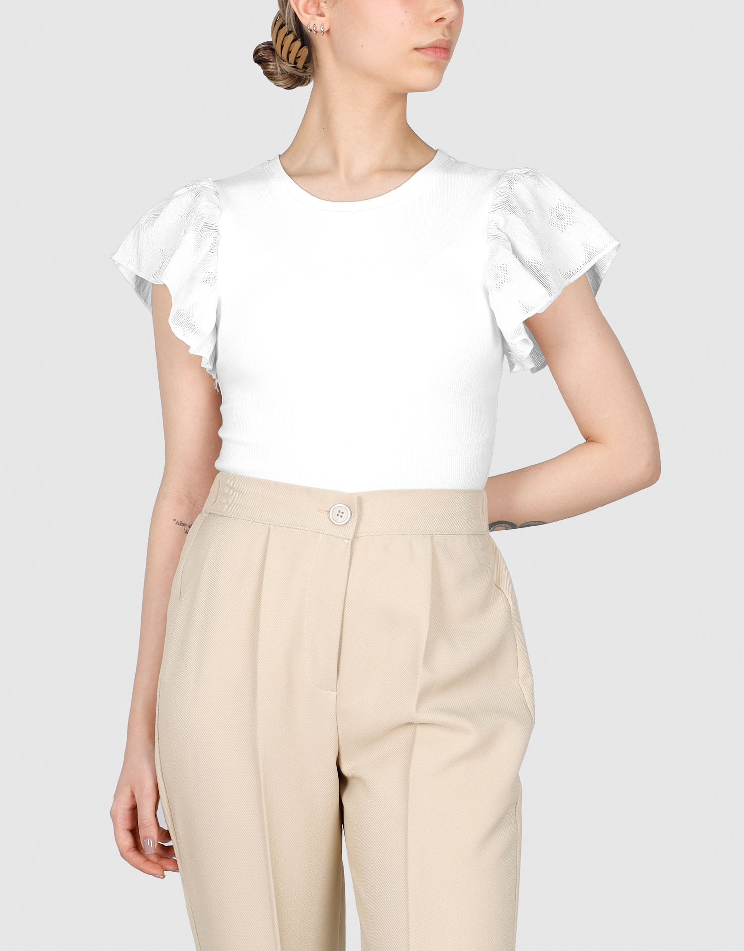 بلوز آستین چین دار