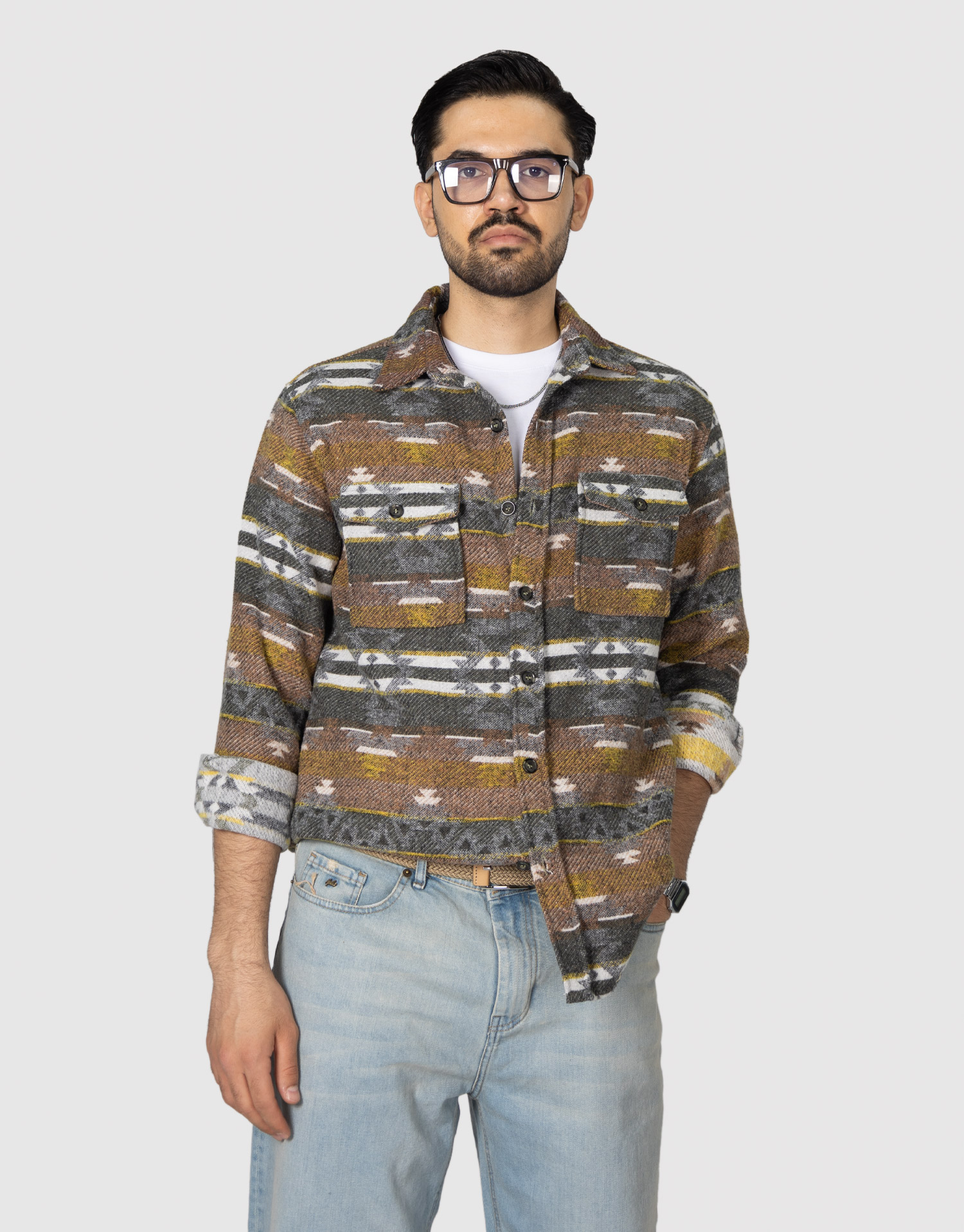 پیراهن دوجیب گبه ای