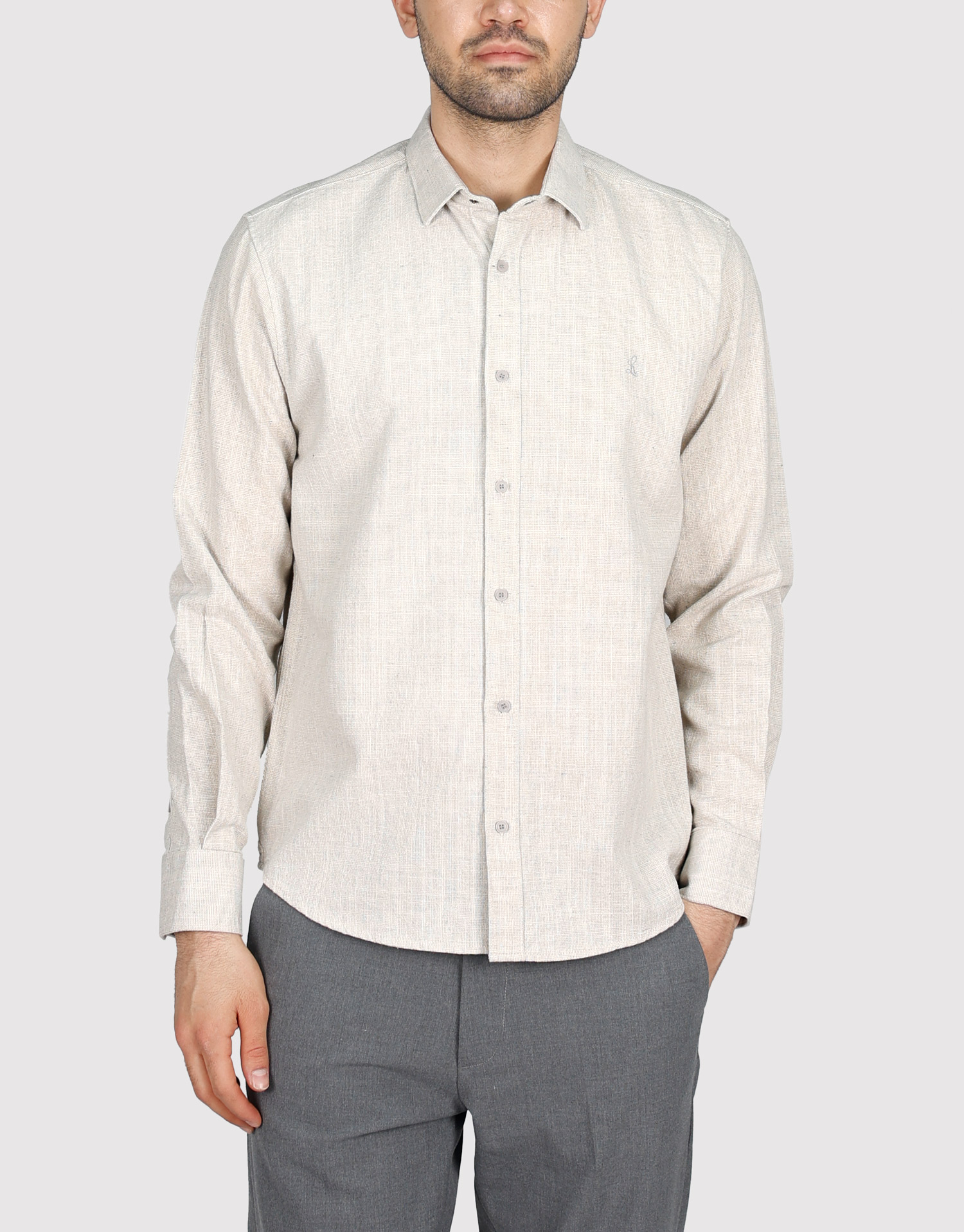 پیراهن اسلپ دار طوسی