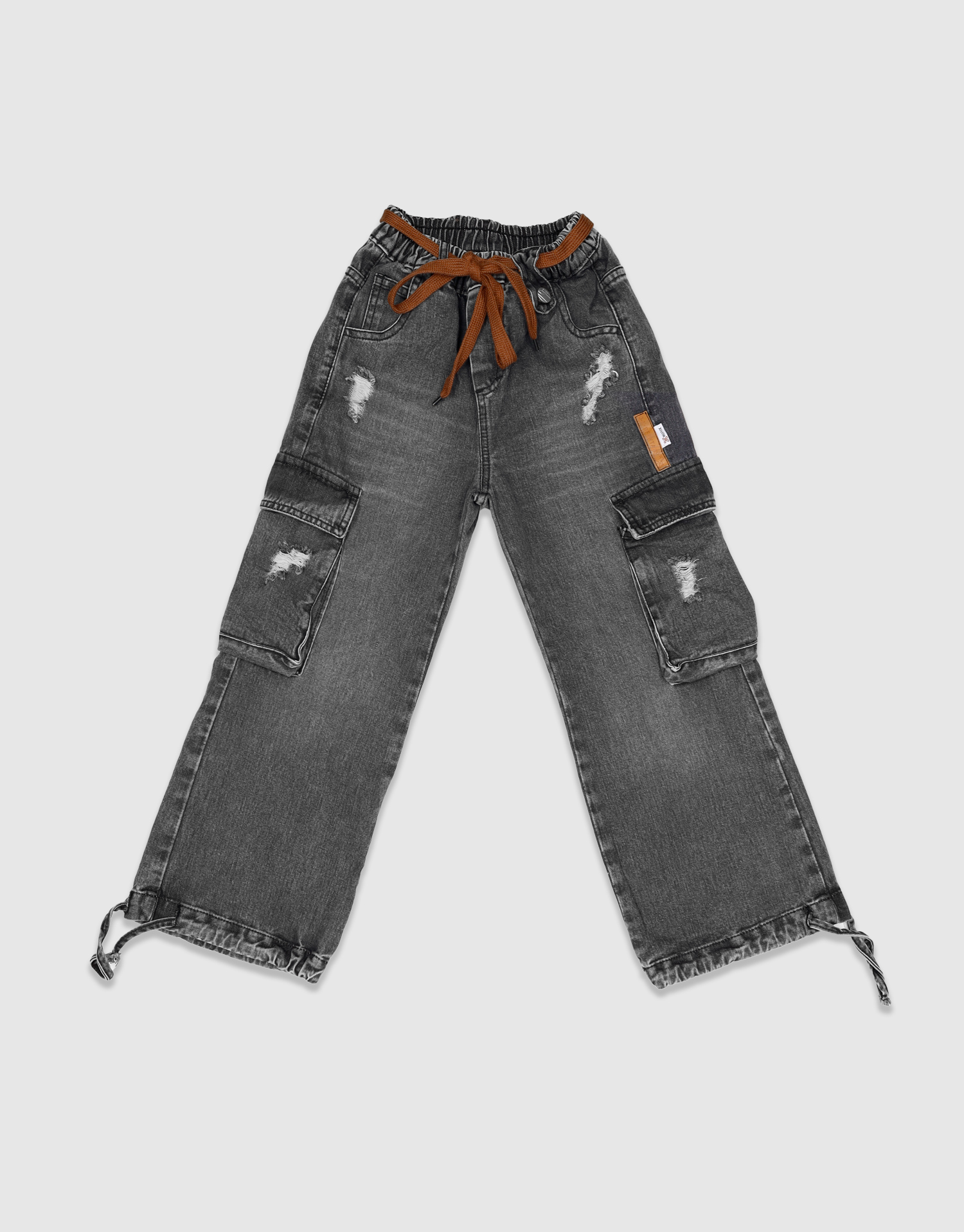 شلوار کارگو دمپاگتر ذغالی 11-7 سال