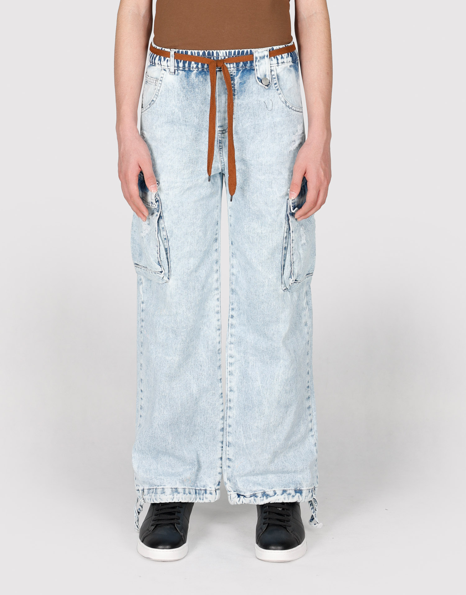 شلوار کارگو دمپاگتر آبی روشن 16-11 سال