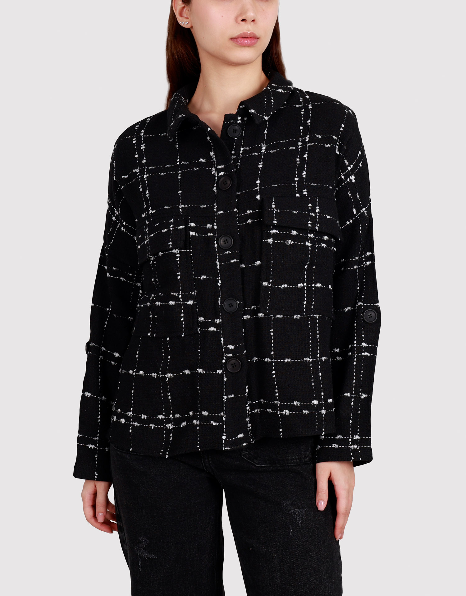 شومیز دو جیب پشت بلند