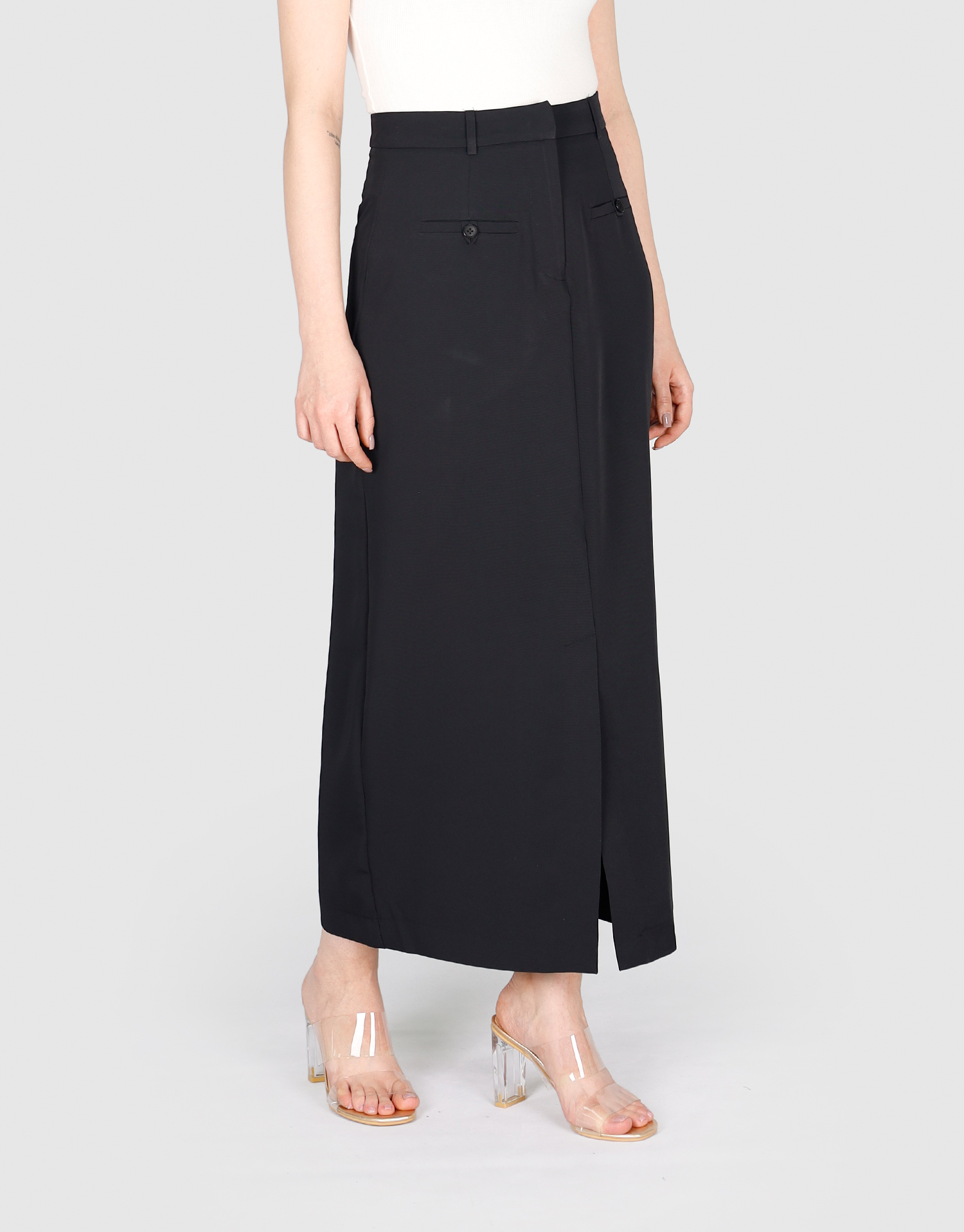 دامن جلو چاک دار بلند مشکی