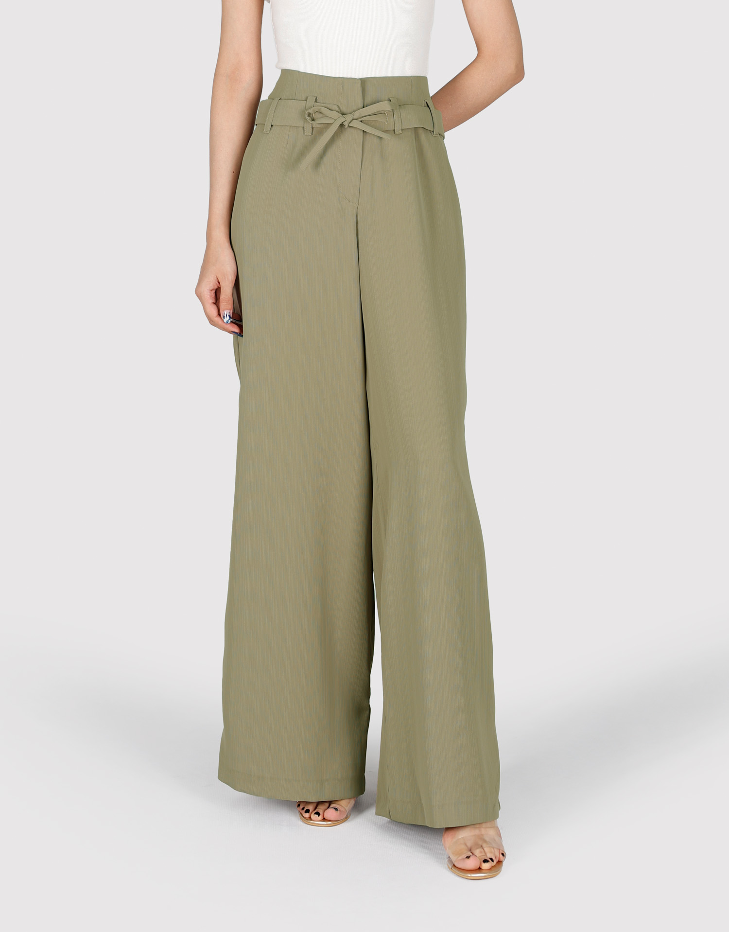 شلوار کمربنددار نسکافه ای