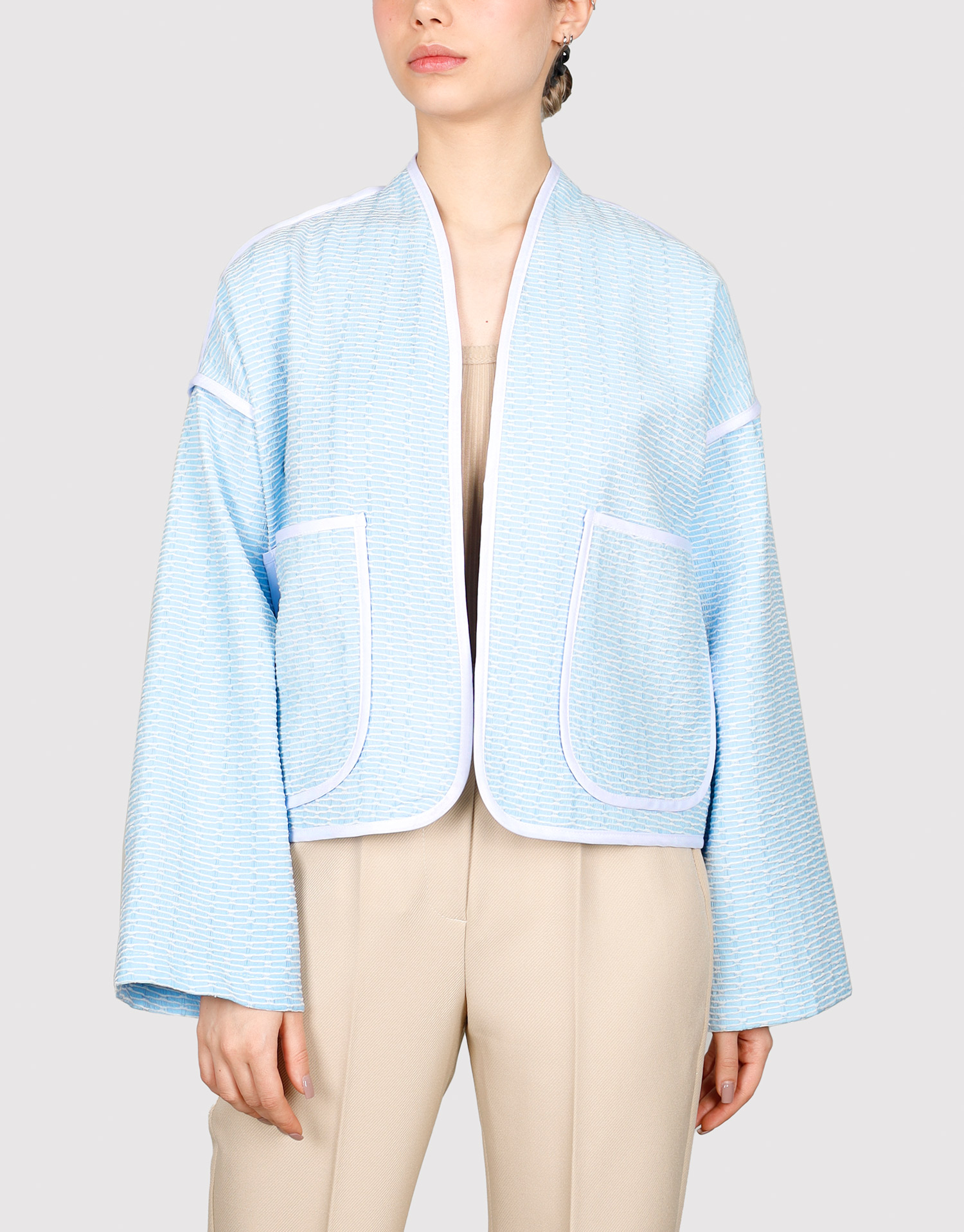 کت نوار دوزی آبی