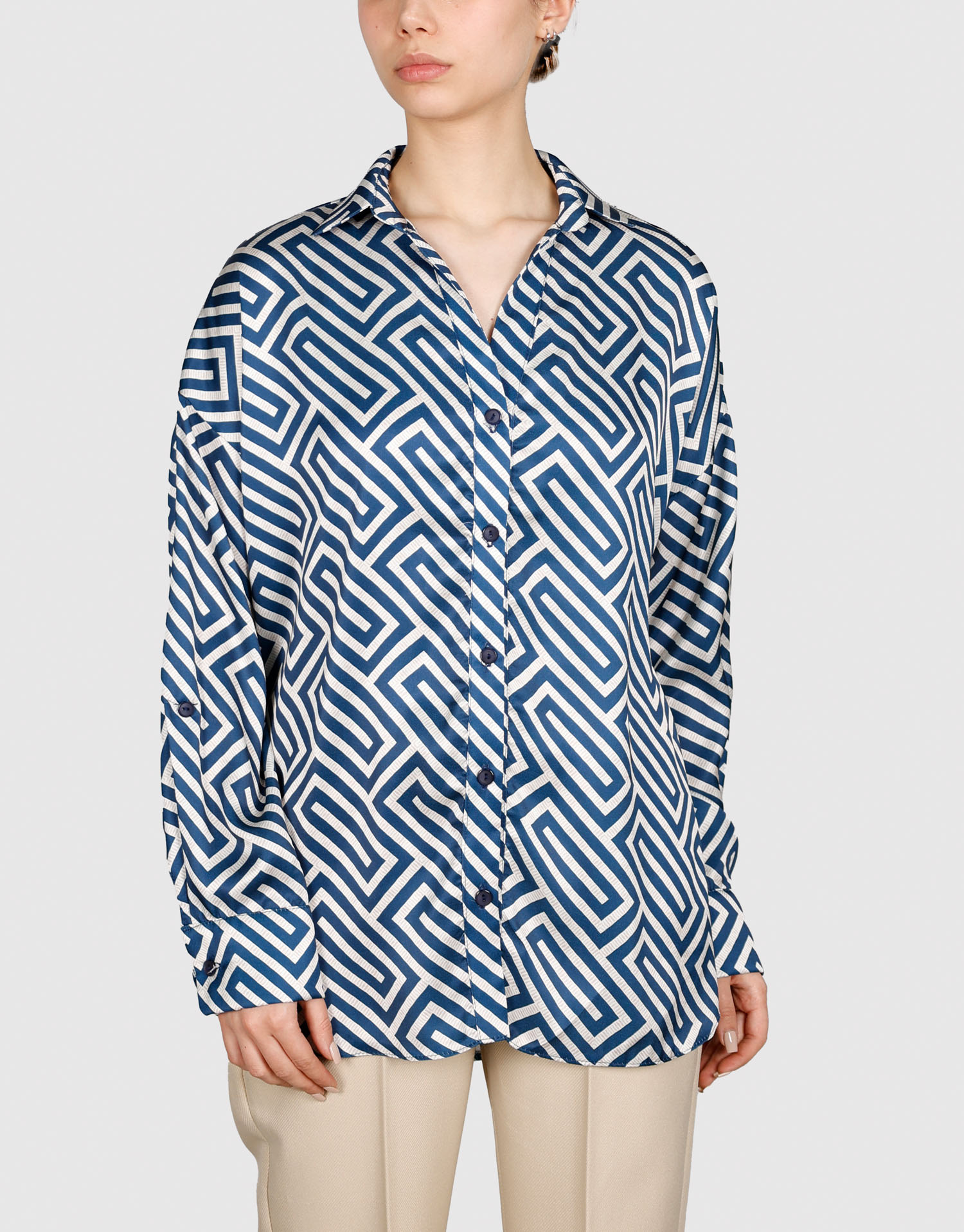 شومیز یقه هفت سرمه ای