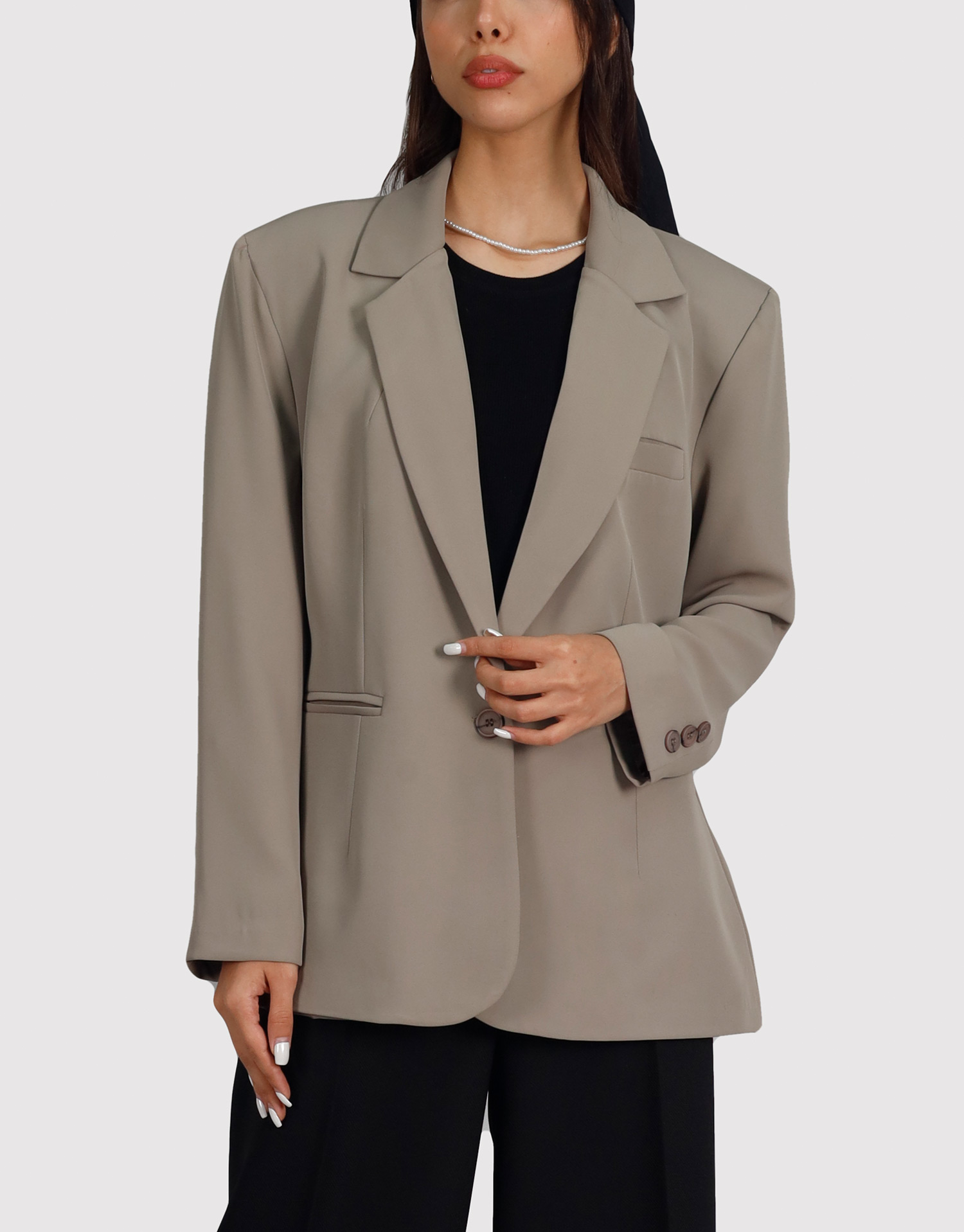 کت کمردار خاکی