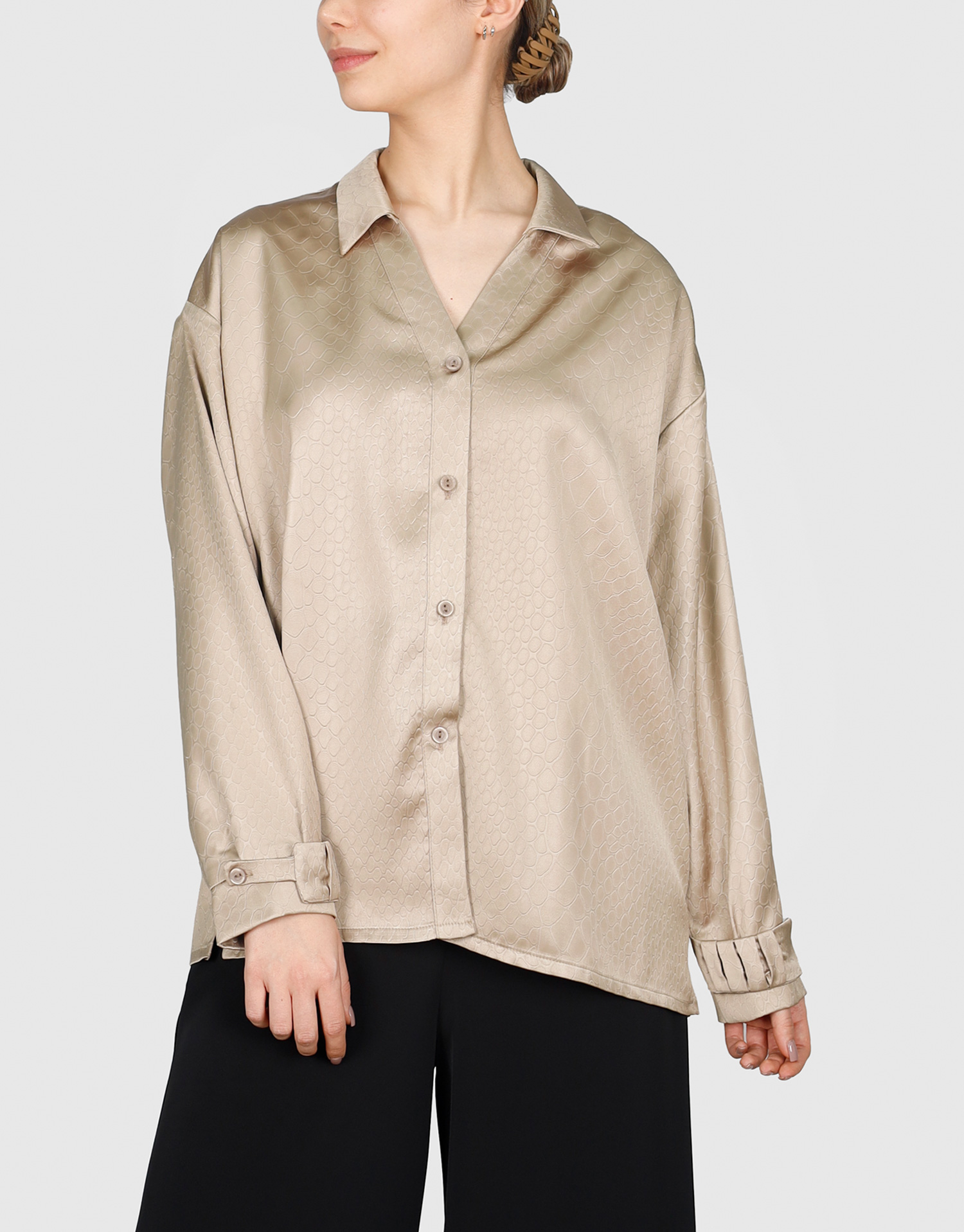 شومیز پوست ماری برجسته نسکافه ای