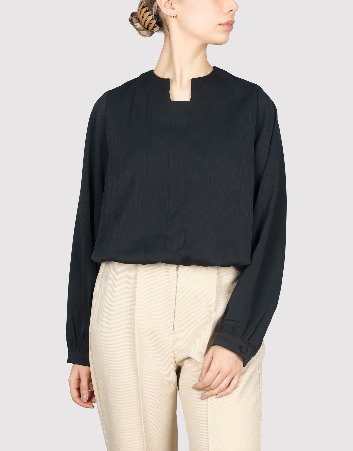 شومیز کمرکش مشکی