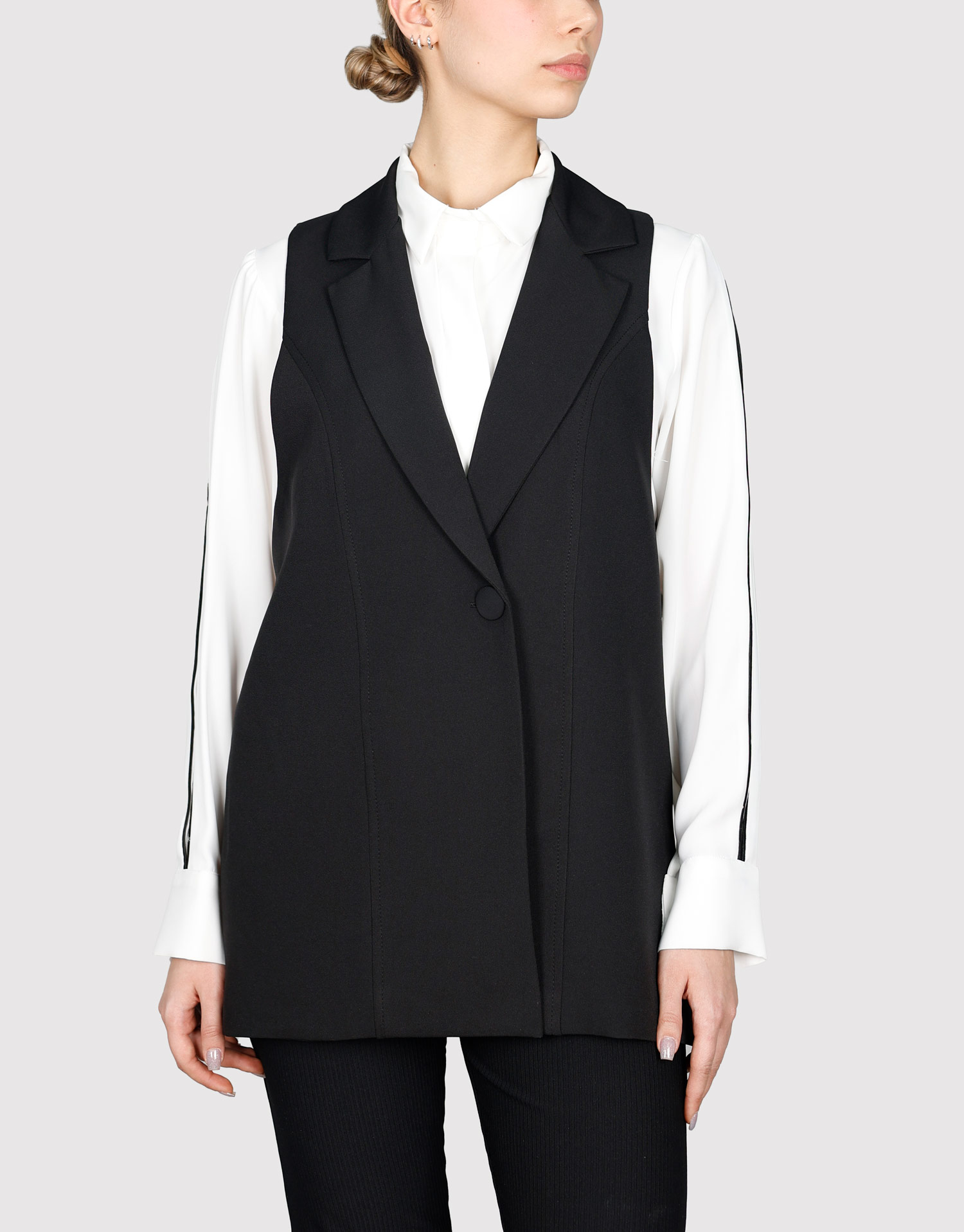 ژیله تک دکمه بلند مشکی