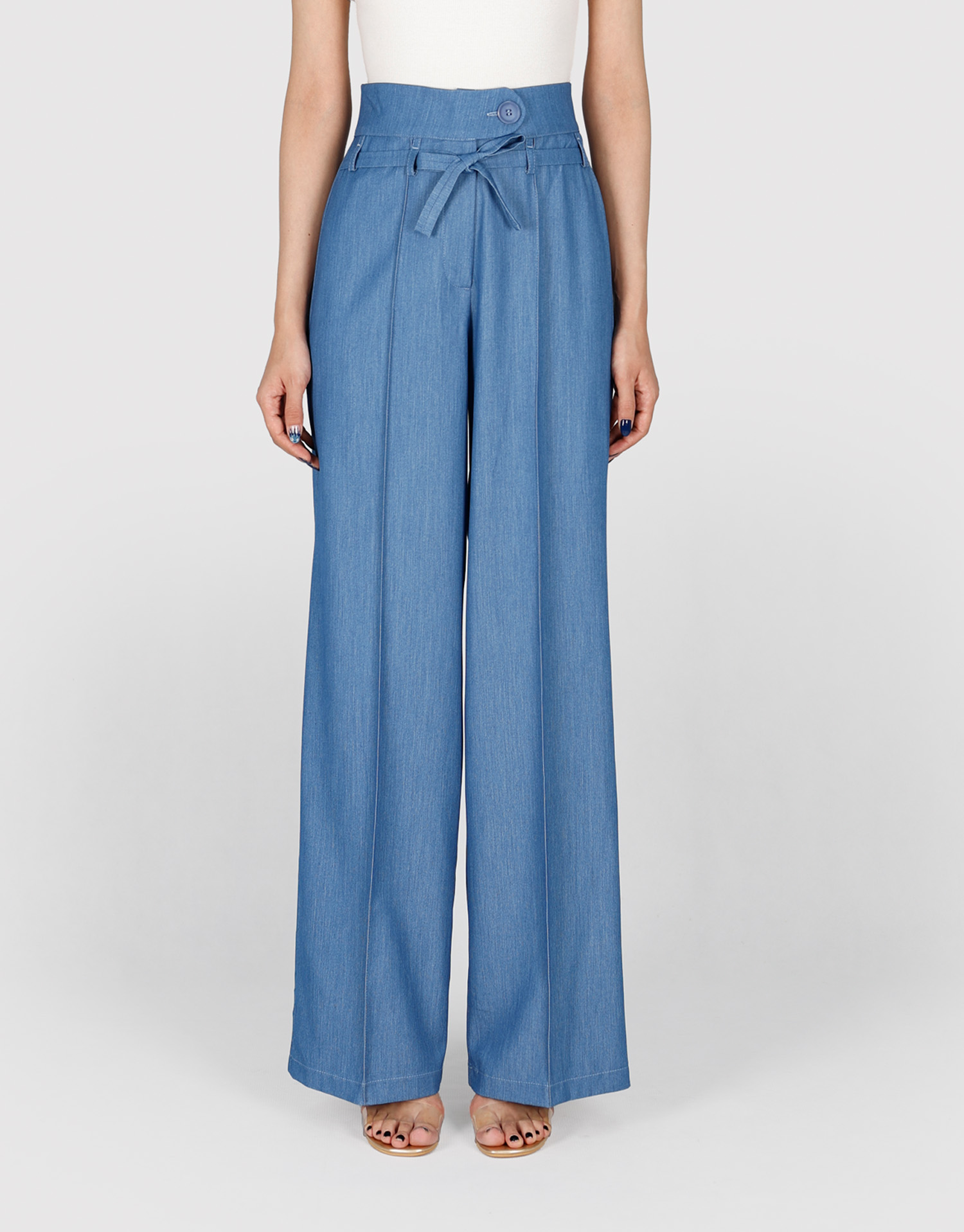 شلوار تنسل جلو دوخت آبی