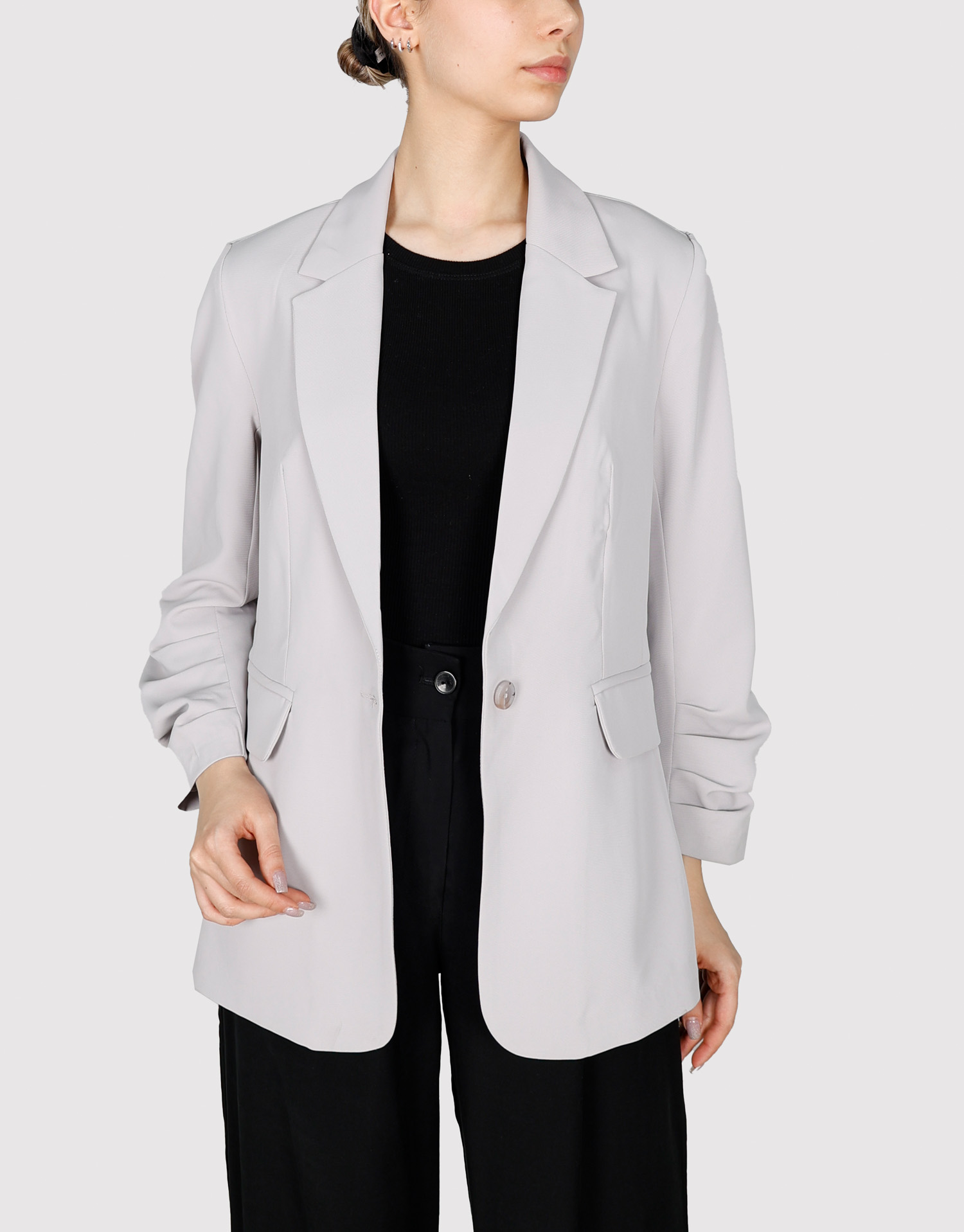 کت آستین پیله دار طوسی