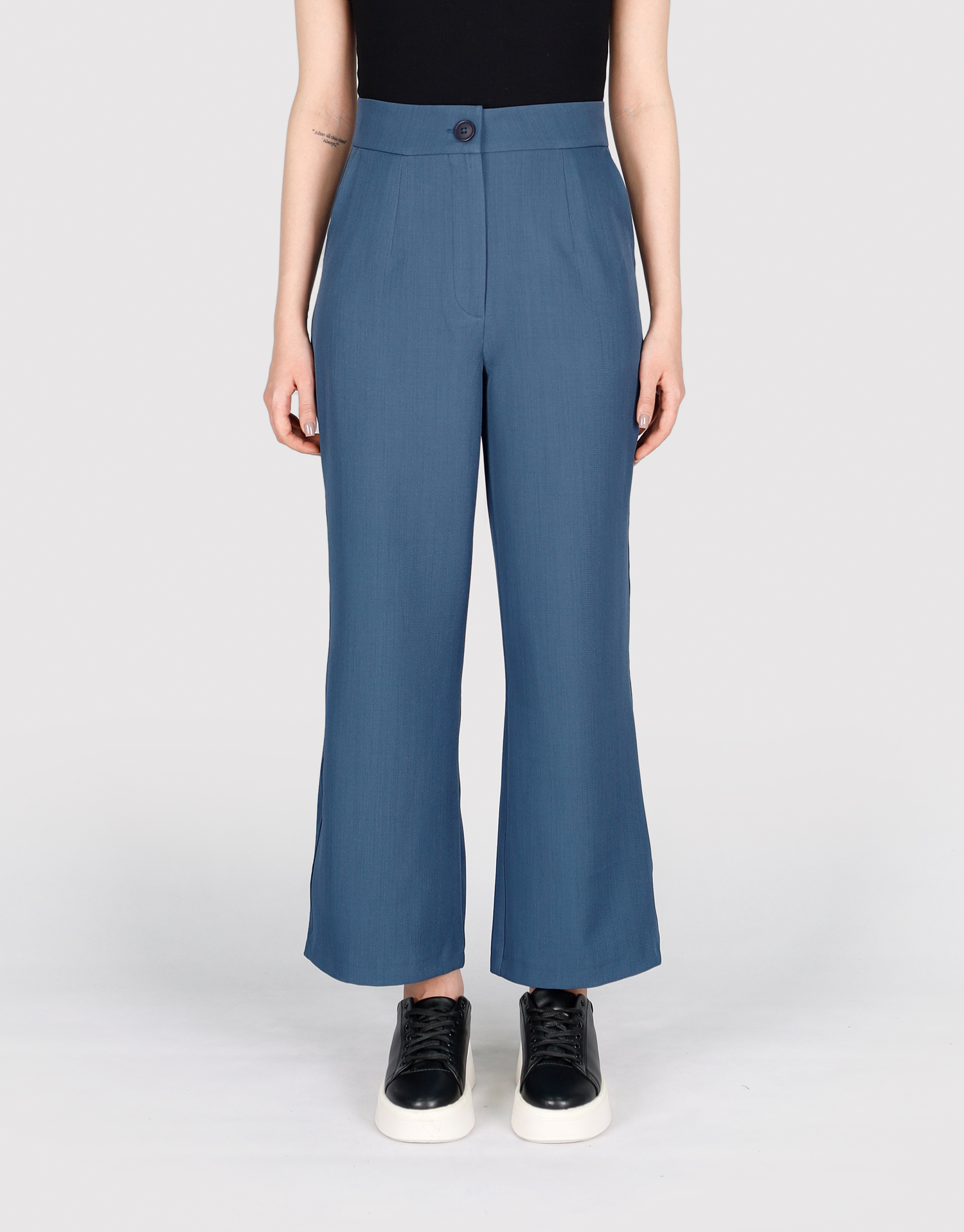 شلوار ساسون دار آبی تیره