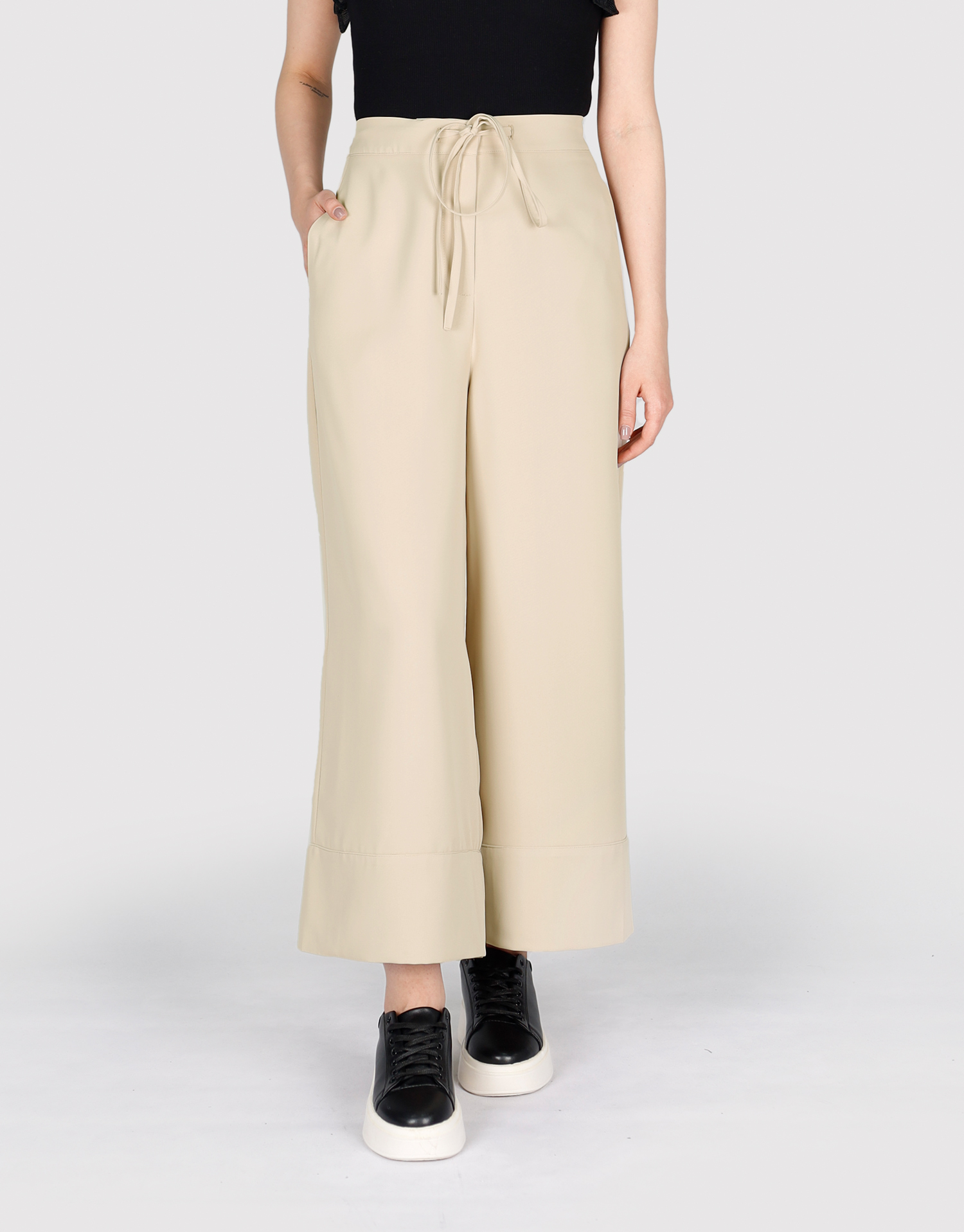 شلوار دمپا پهن کرم