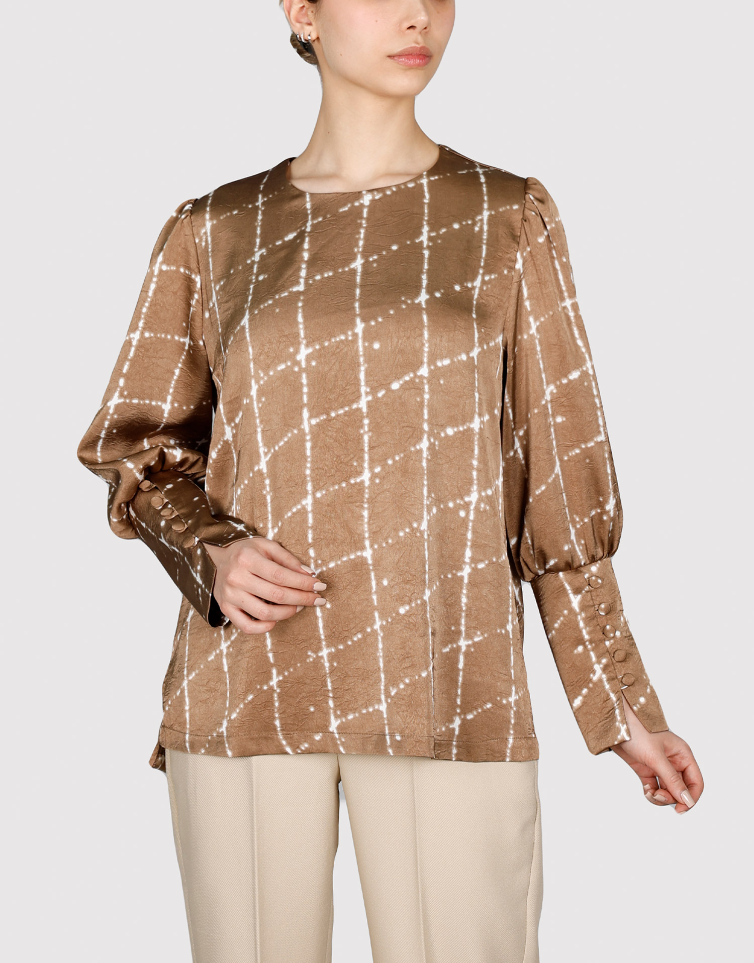 شومیز جلو بسته نسکافه ای