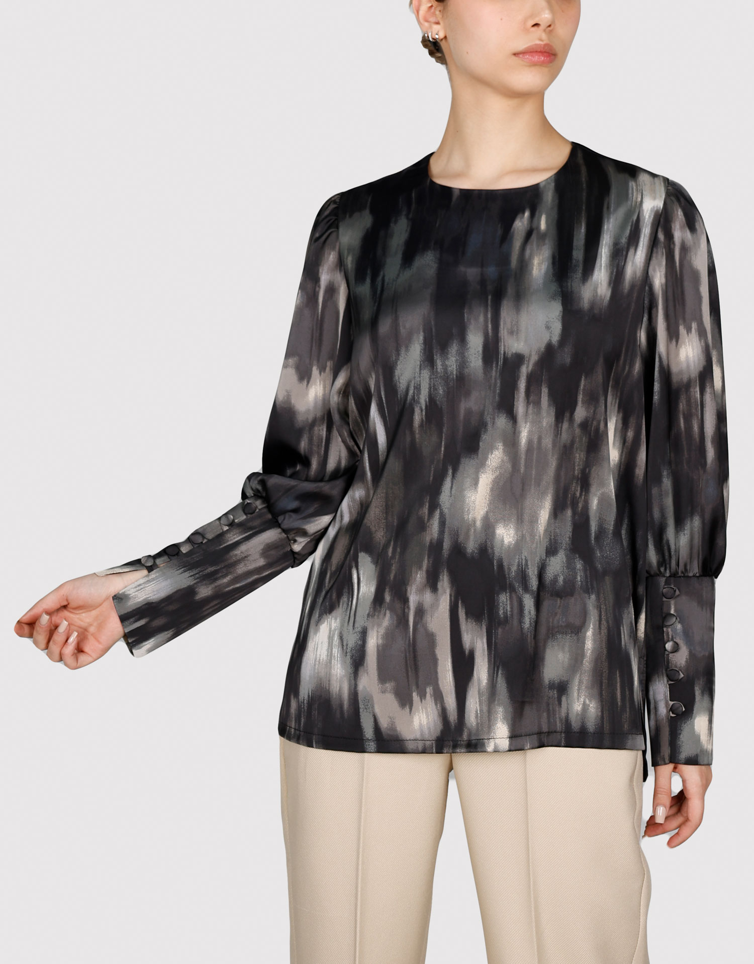 شومیز جلو بسته موشی مشکی