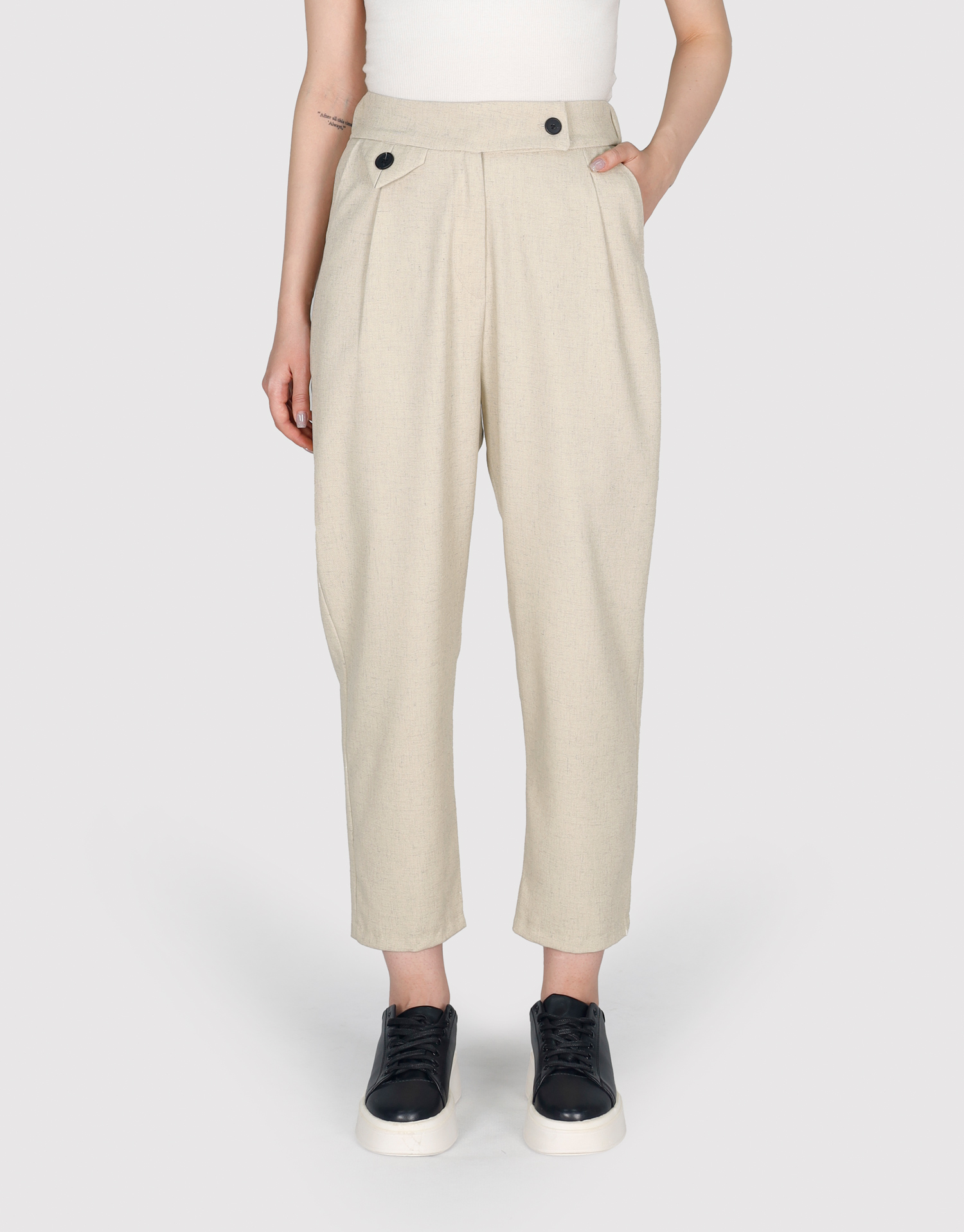 شلوار مام استایل کرم