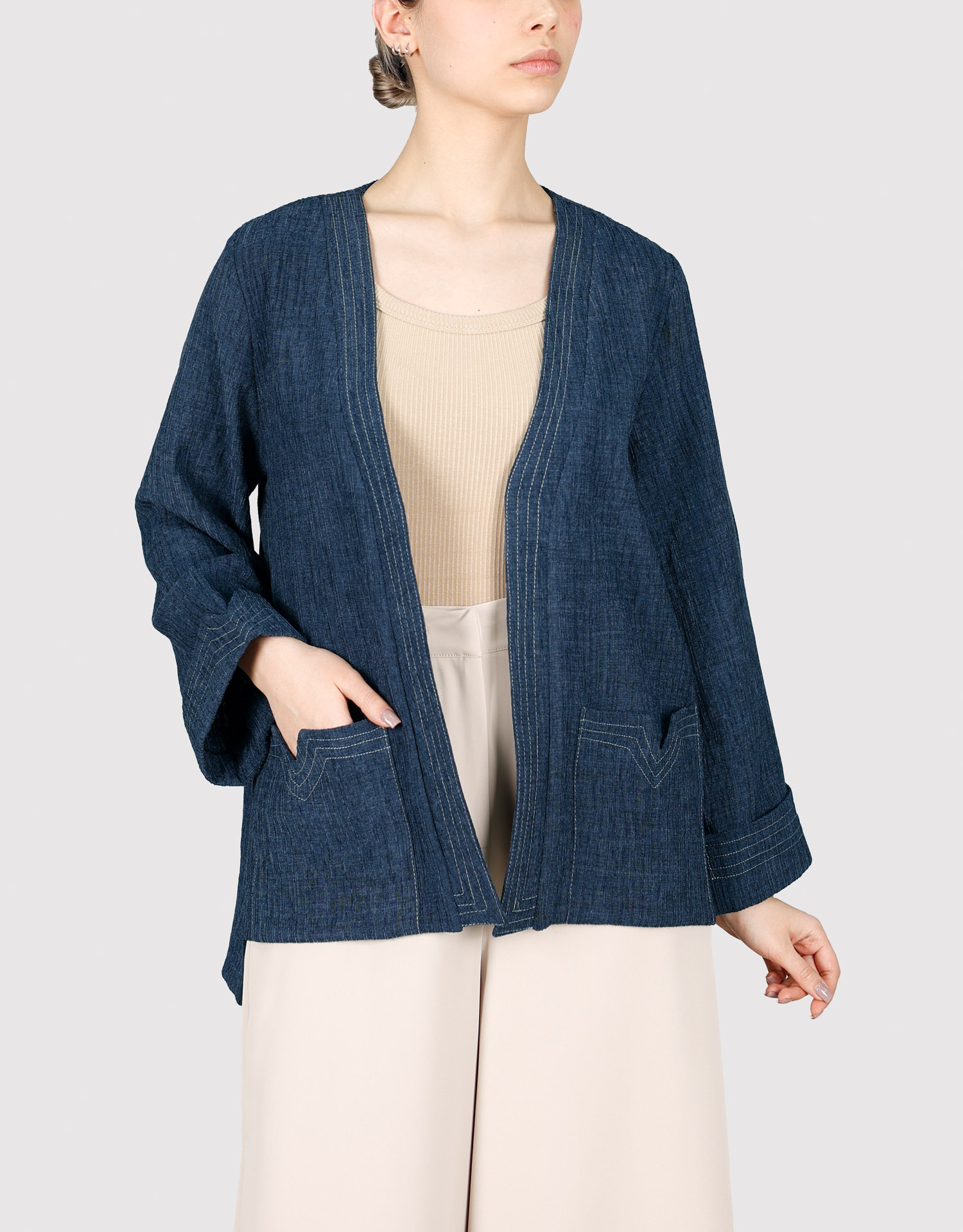 مانتو دوجیب دوخت دار