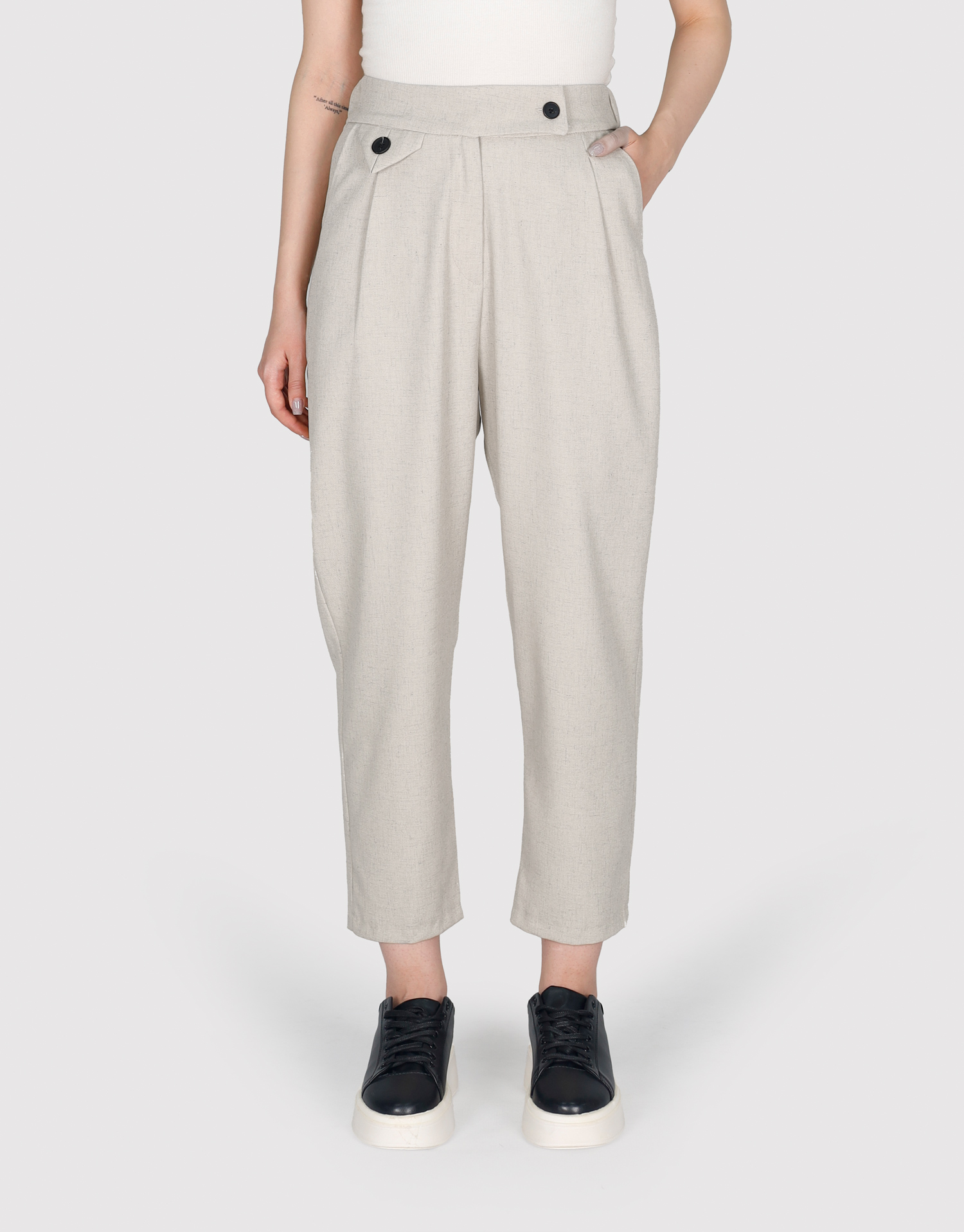 شلوار مام استایل طوسی روشن