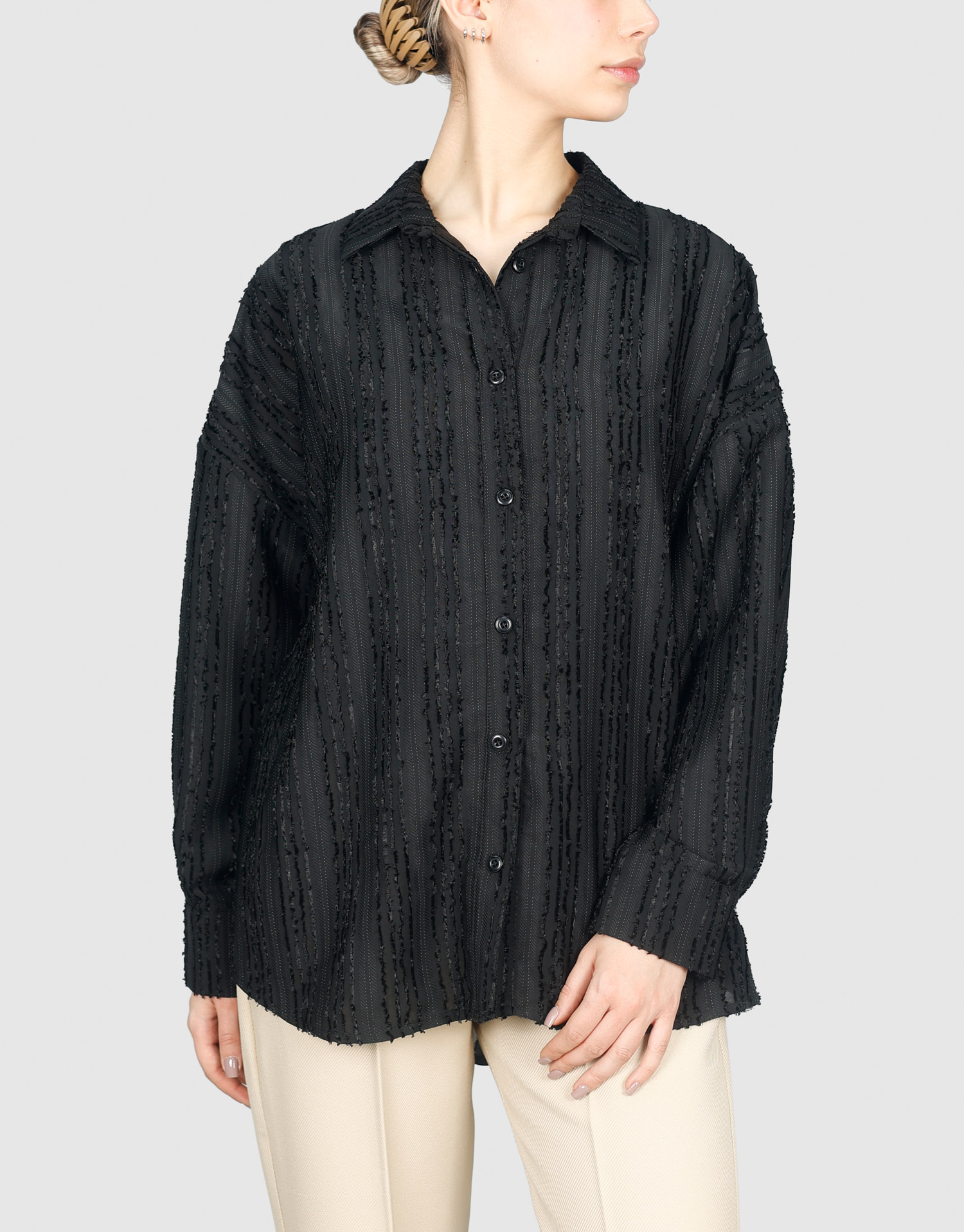 شومیز راه راه مشکی